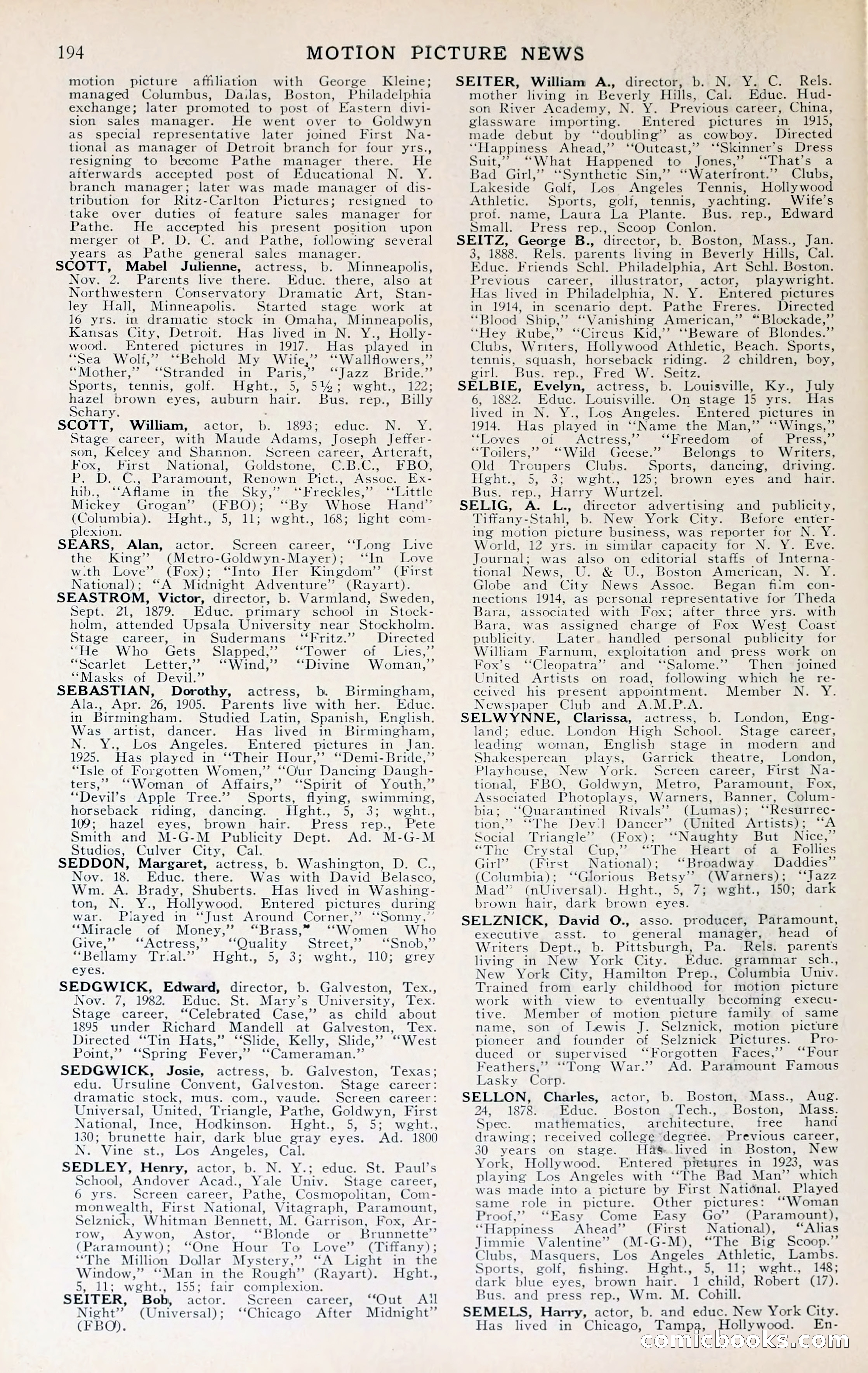 1929 Motion Picture News Blue Book — page 196 of 326