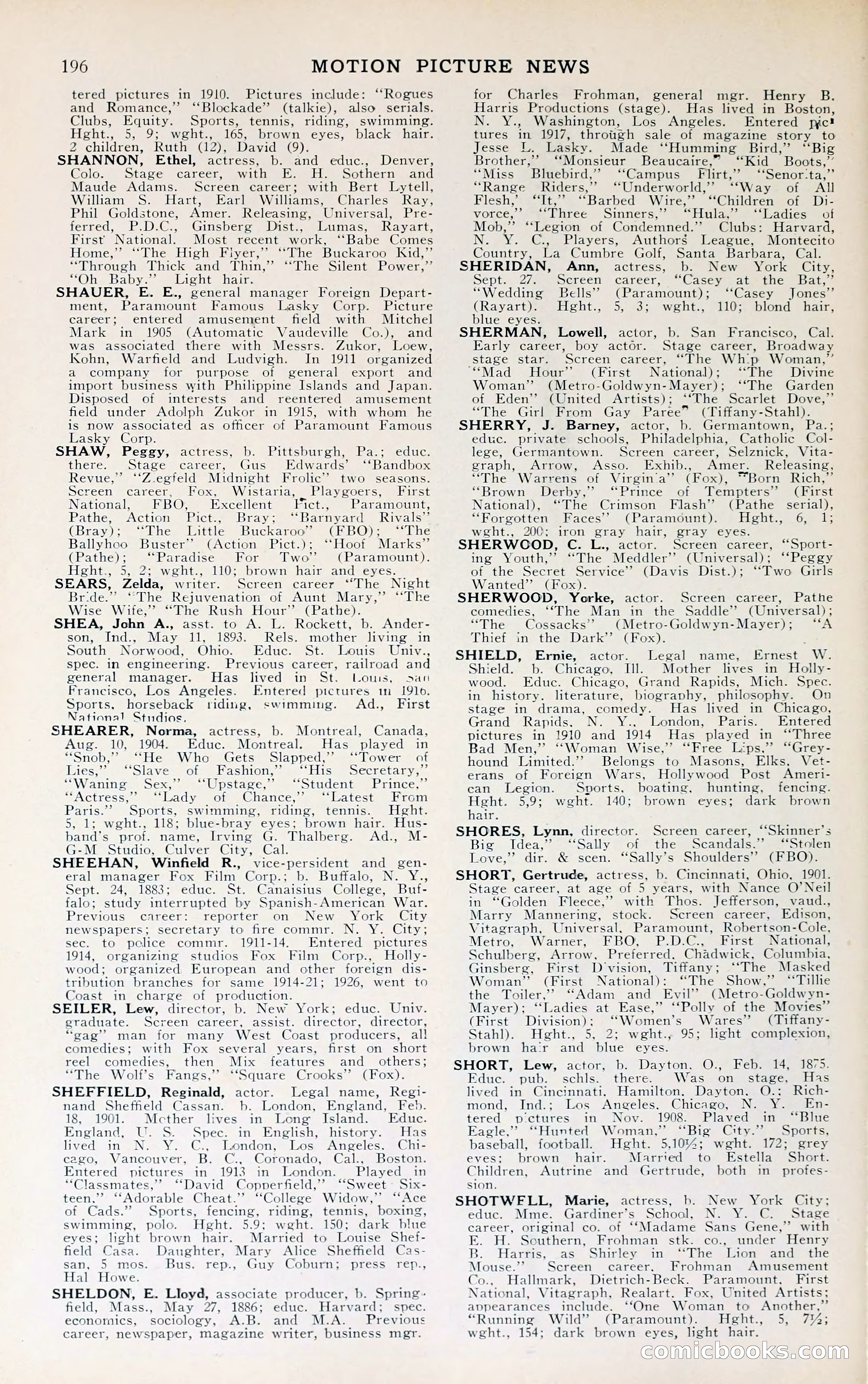 1929 Motion Picture News Blue Book — page 198 of 326