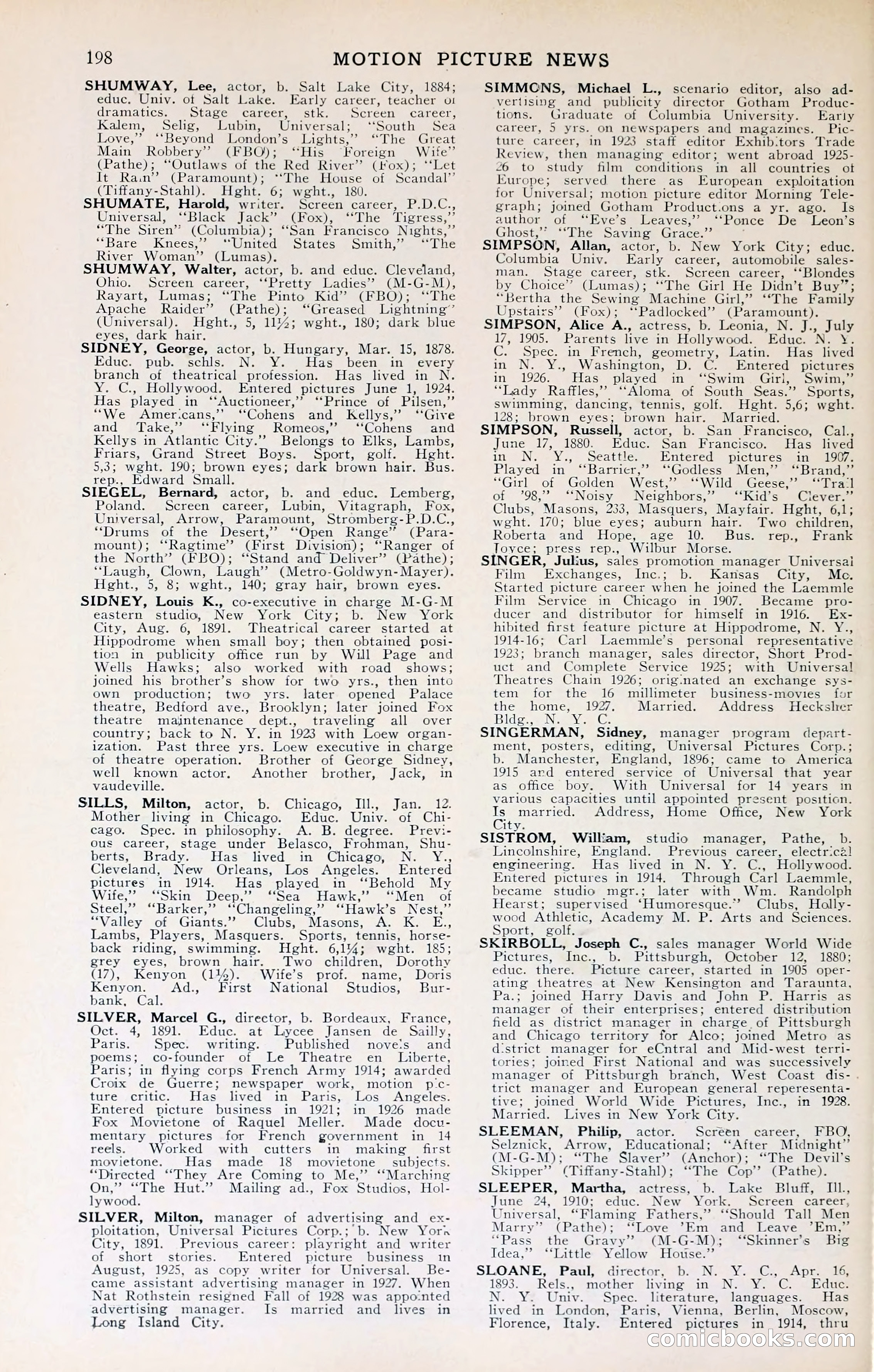 1929 Motion Picture News Blue Book — page 200 of 326
