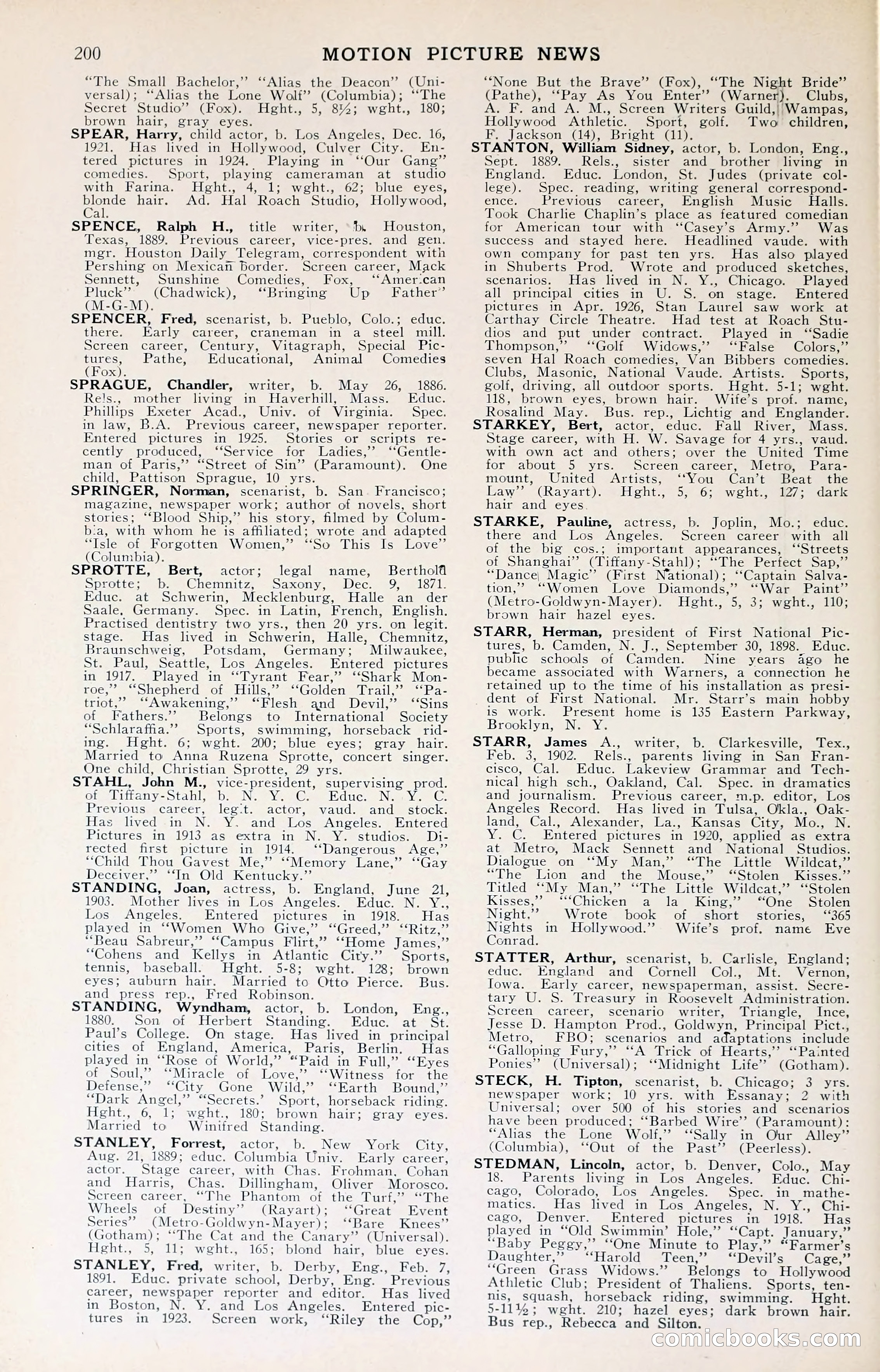 1929 Motion Picture News Blue Book — page 202 of 326