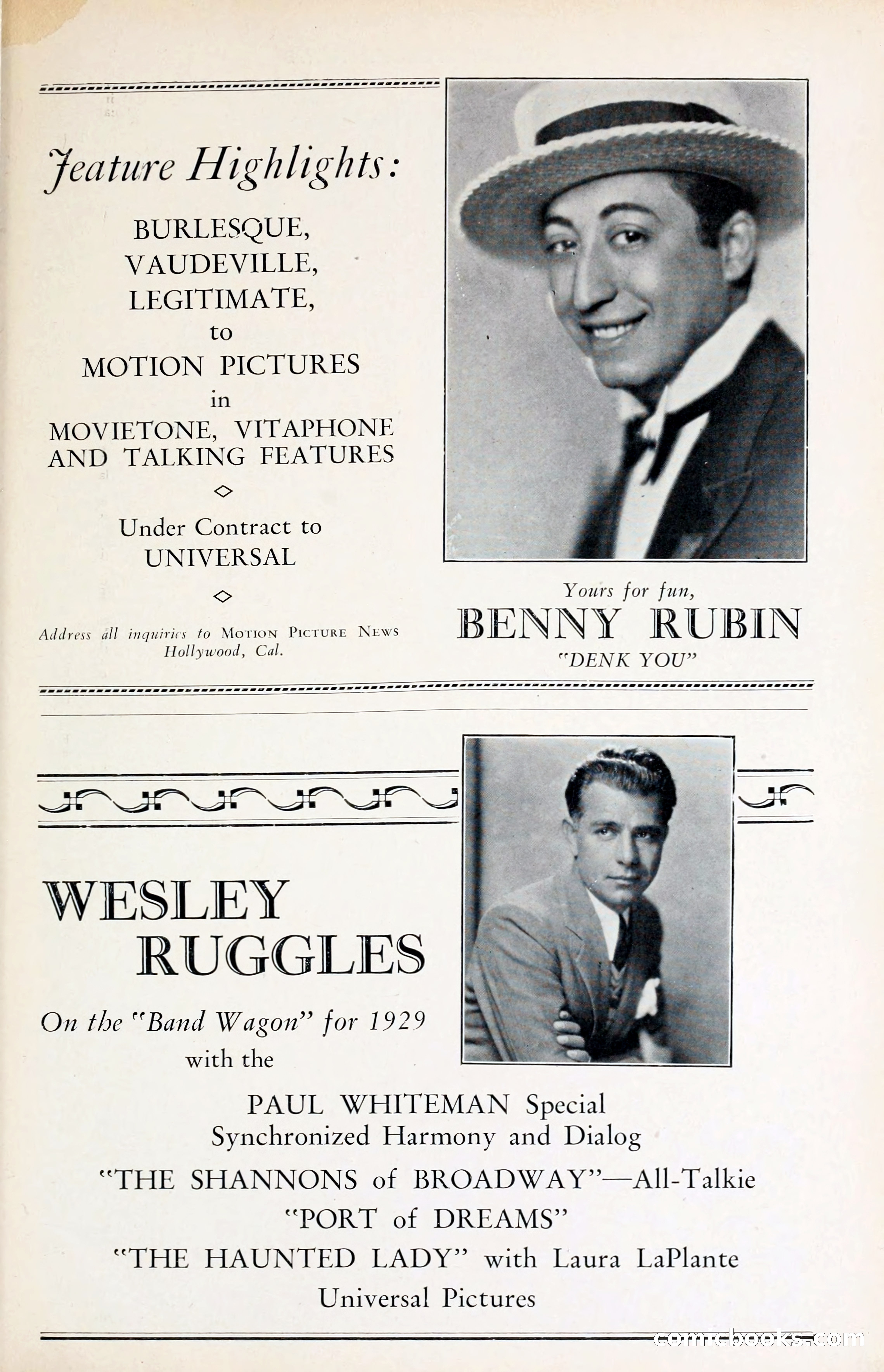 1929 Motion Picture News Blue Book — page 205 of 326