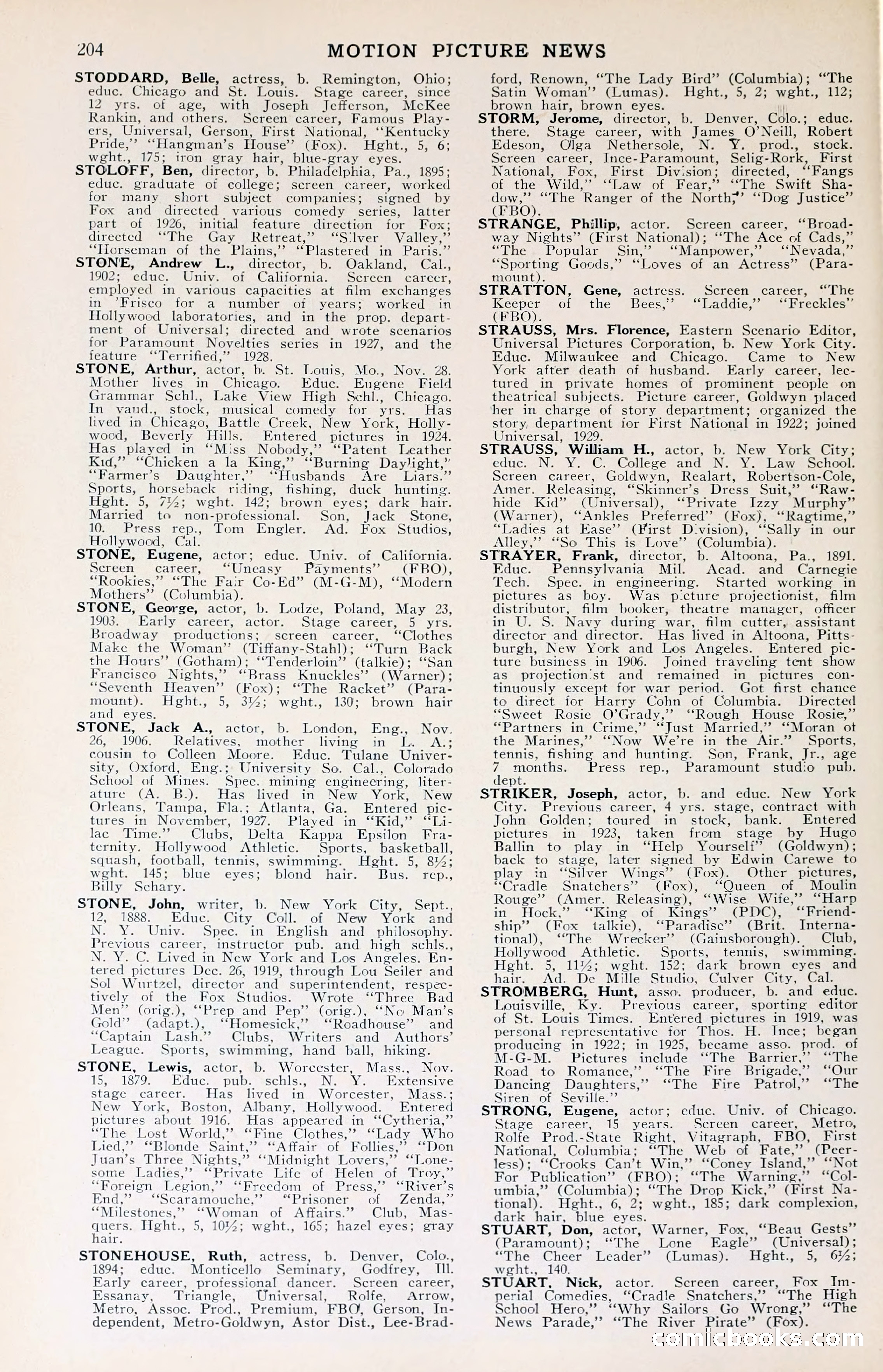 1929 Motion Picture News Blue Book — page 206 of 326