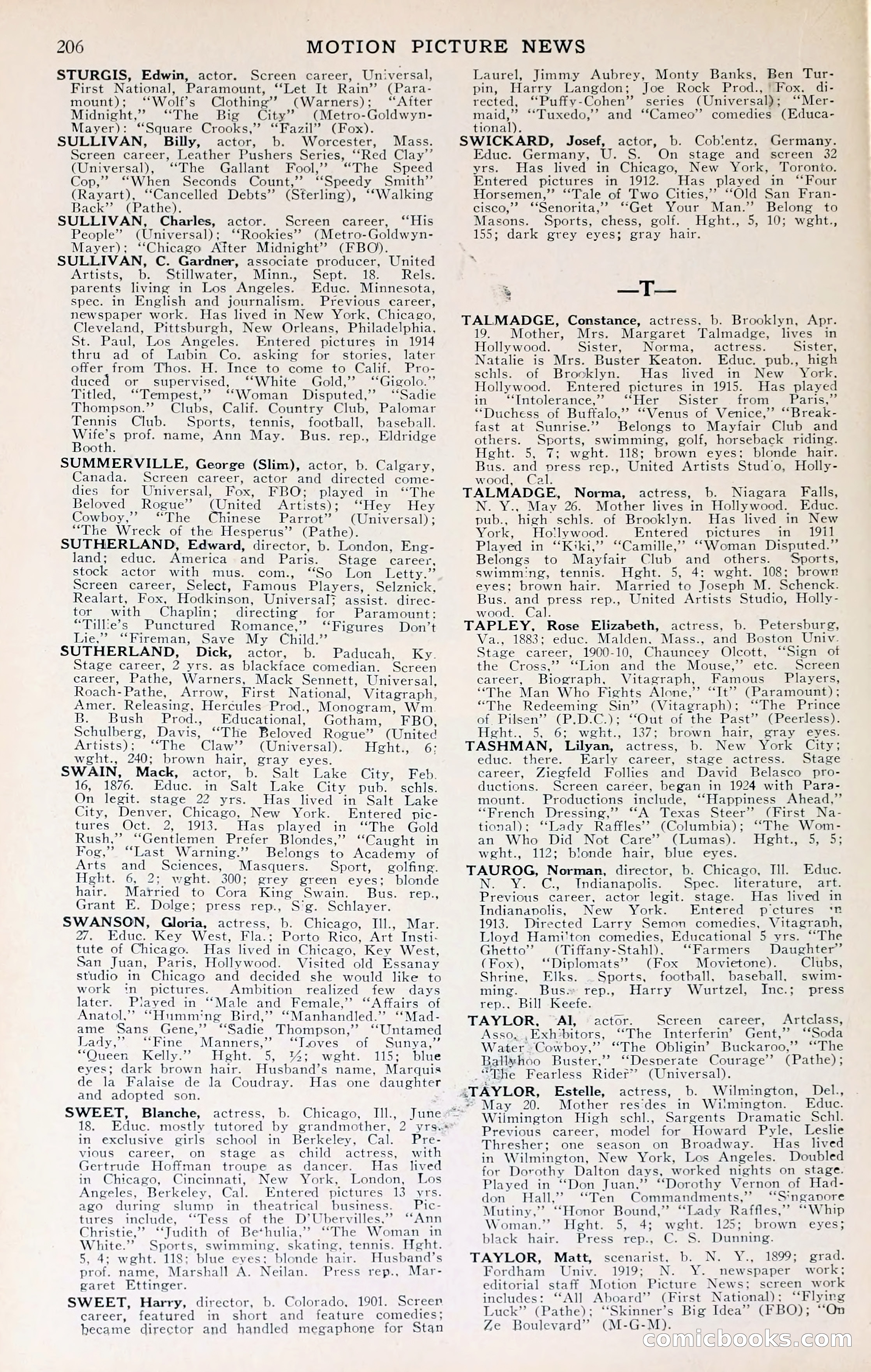1929 Motion Picture News Blue Book — page 208 of 326