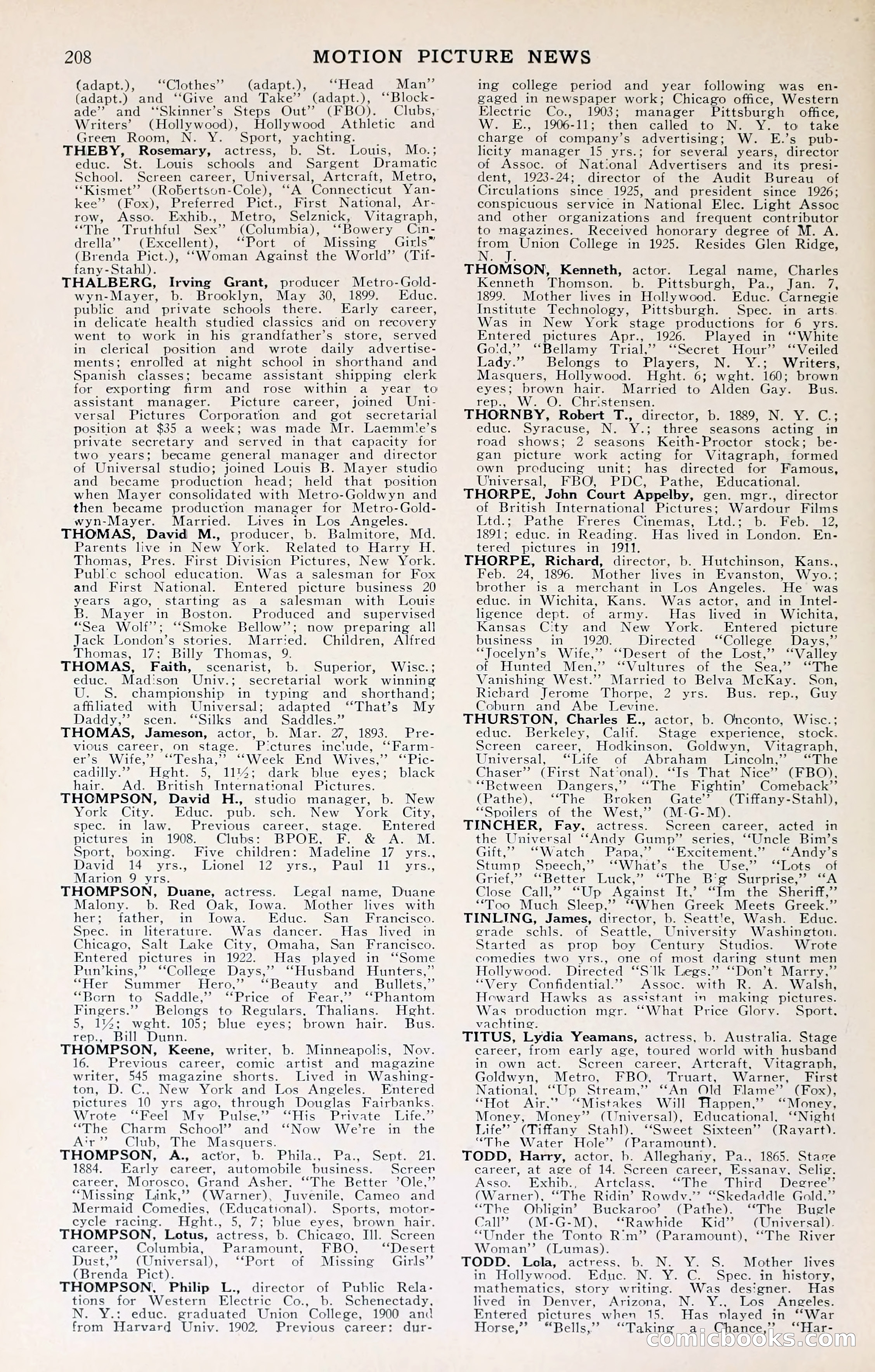 1929 Motion Picture News Blue Book — page 210 of 326