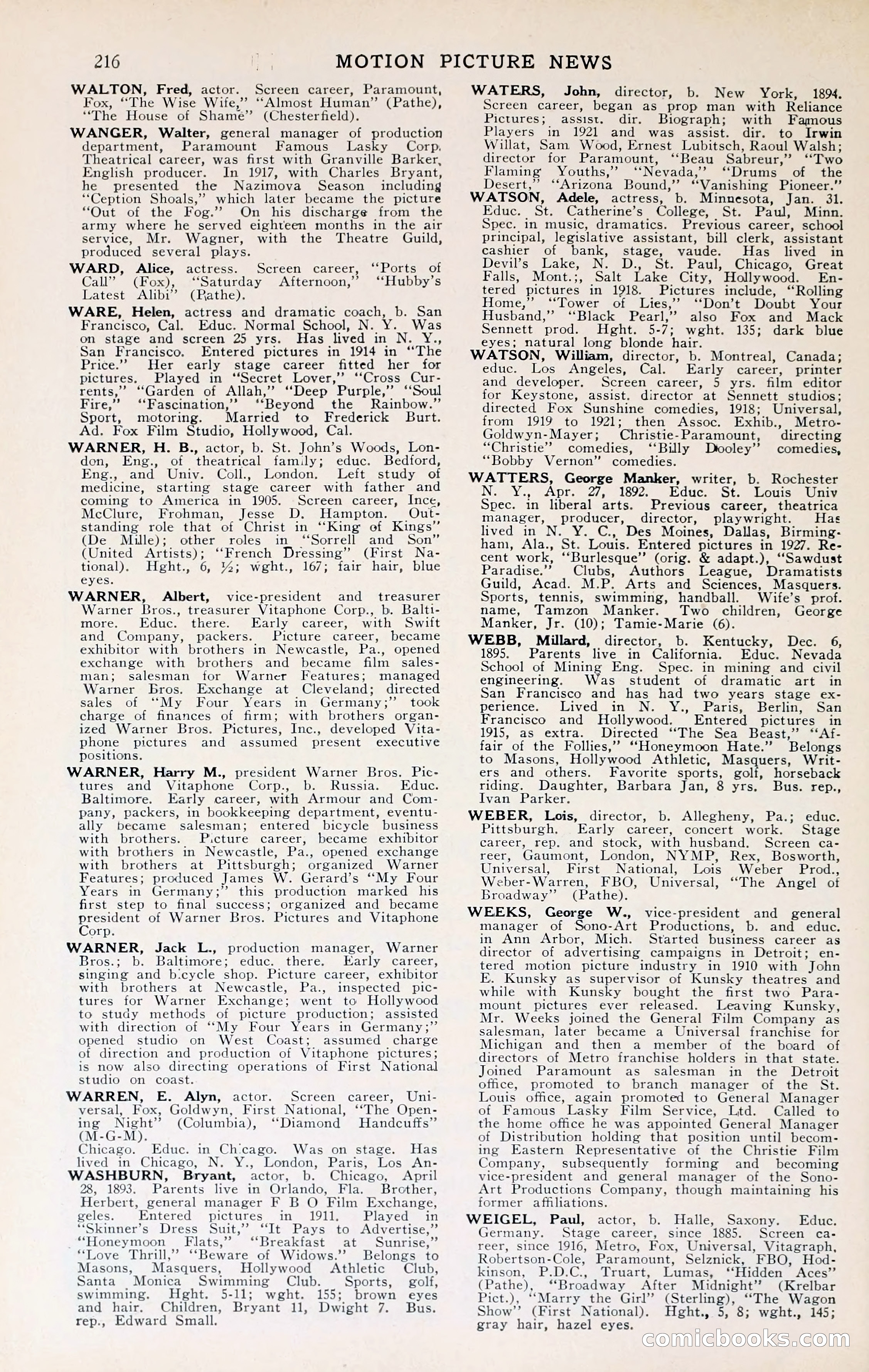 1929 Motion Picture News Blue Book — page 218 of 326
