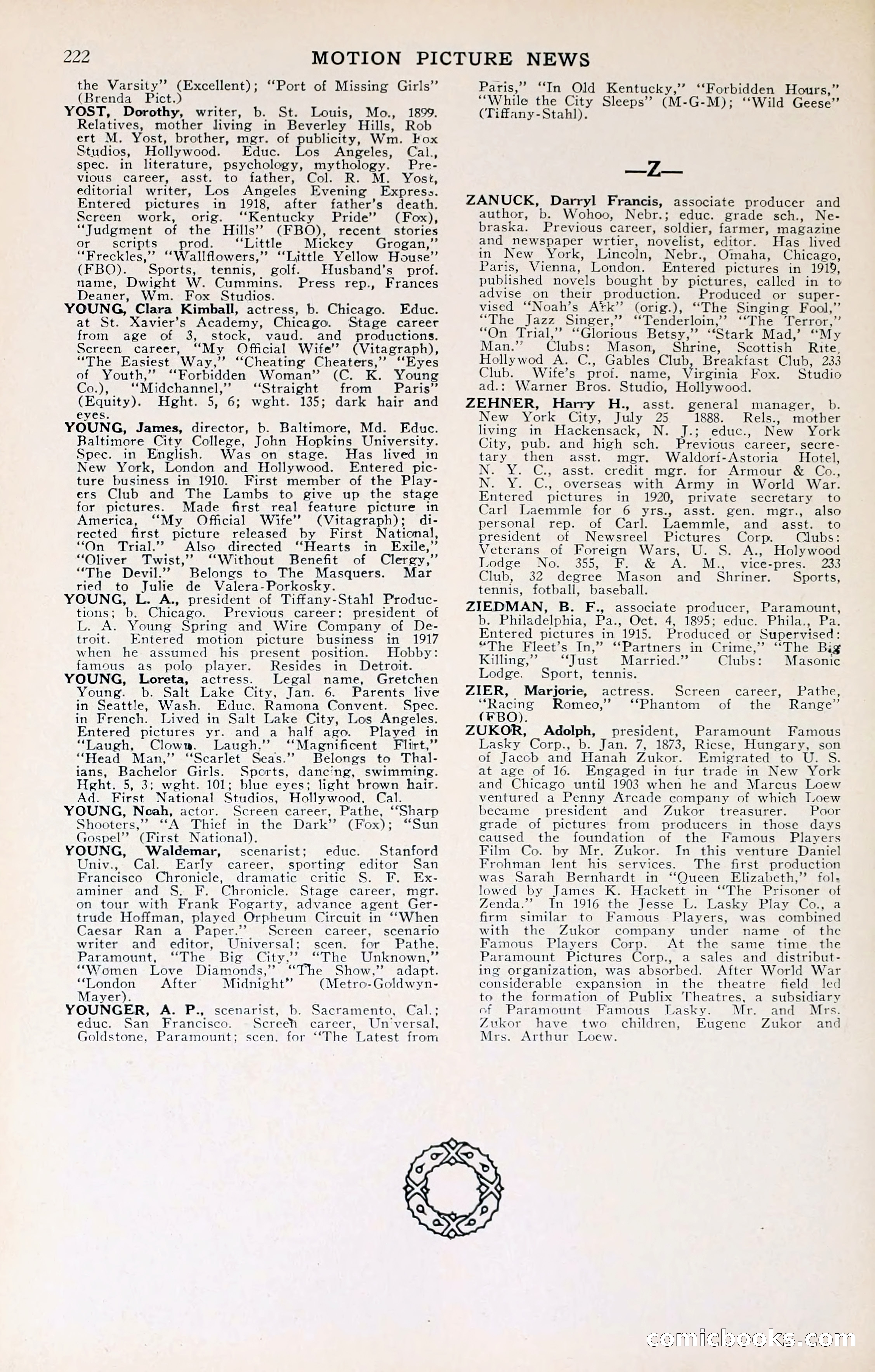 1929 Motion Picture News Blue Book — page 224 of 326