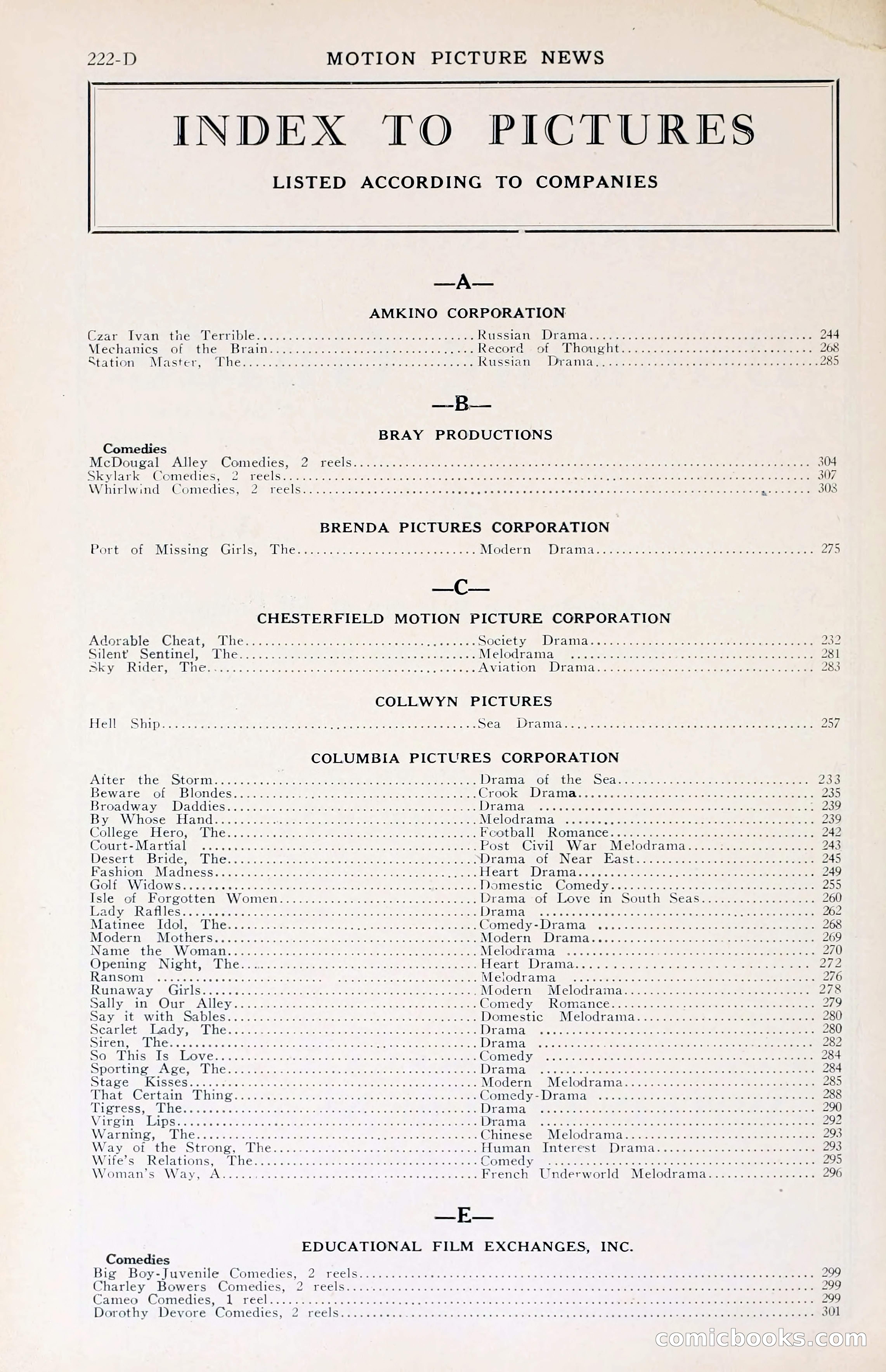 1929 Motion Picture News Blue Book — page 228 of 326