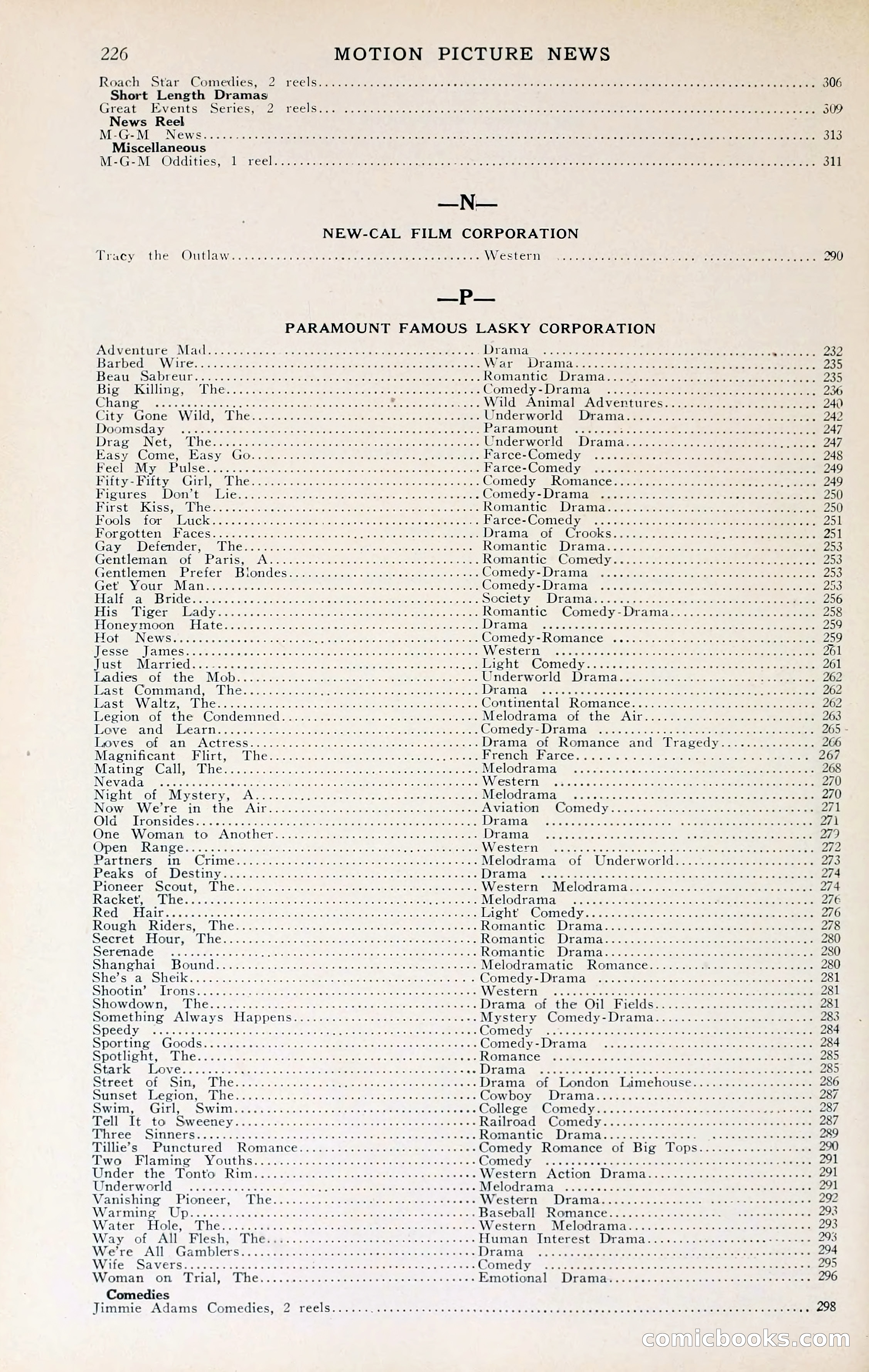 1929 Motion Picture News Blue Book — page 232 of 326