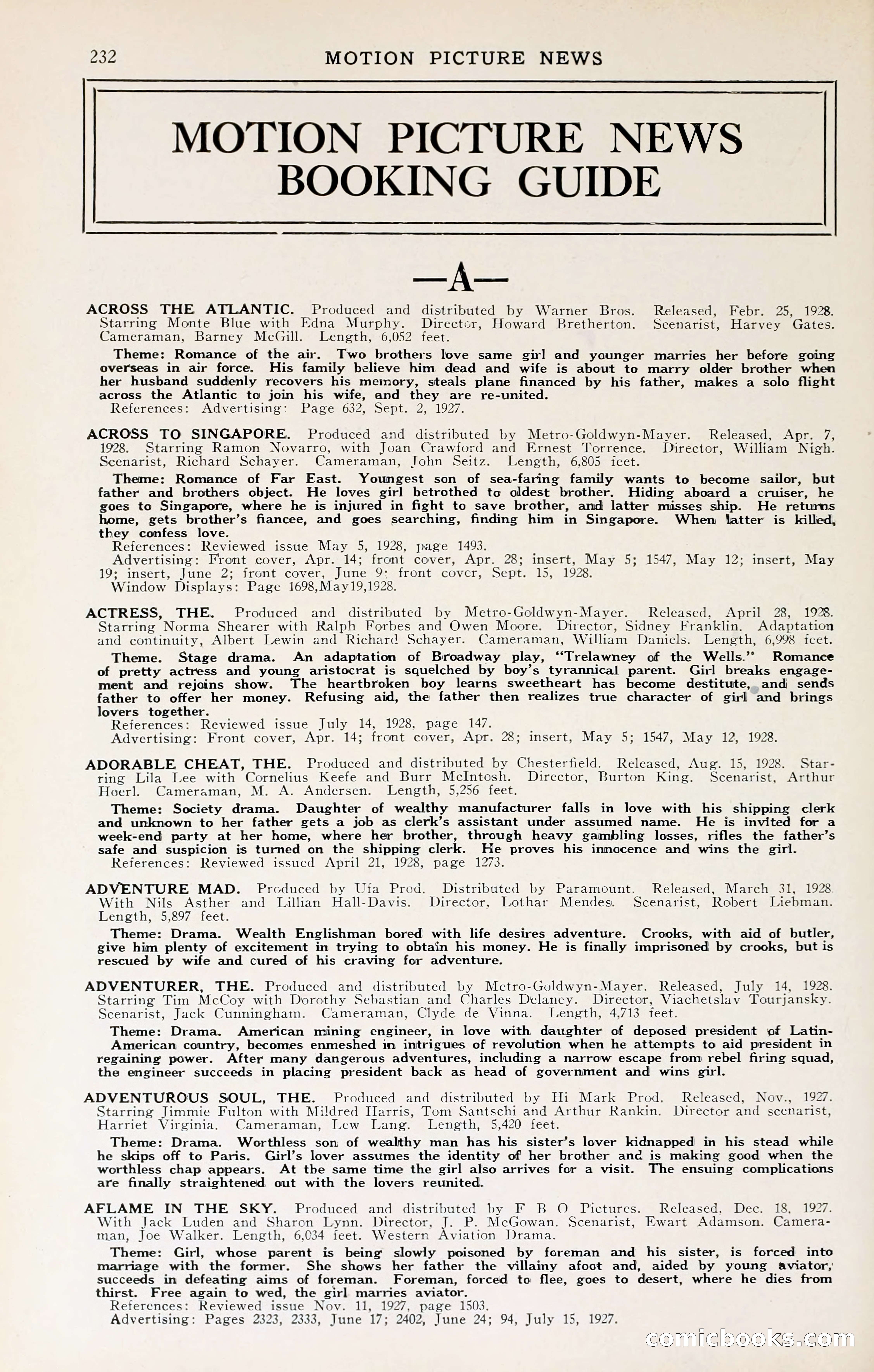1929 Motion Picture News Blue Book — page 238 of 326