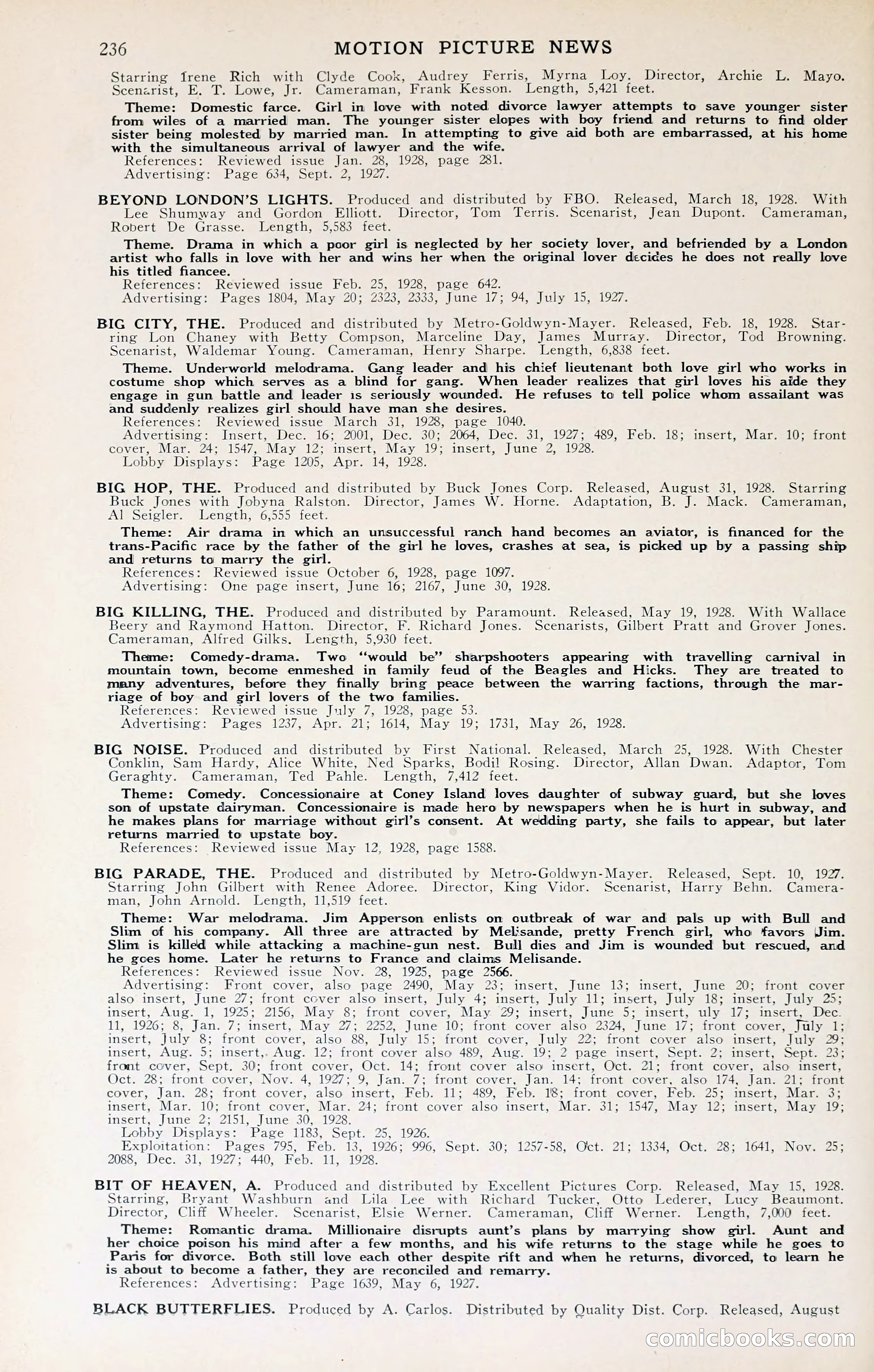 1929 Motion Picture News Blue Book — page 242 of 326