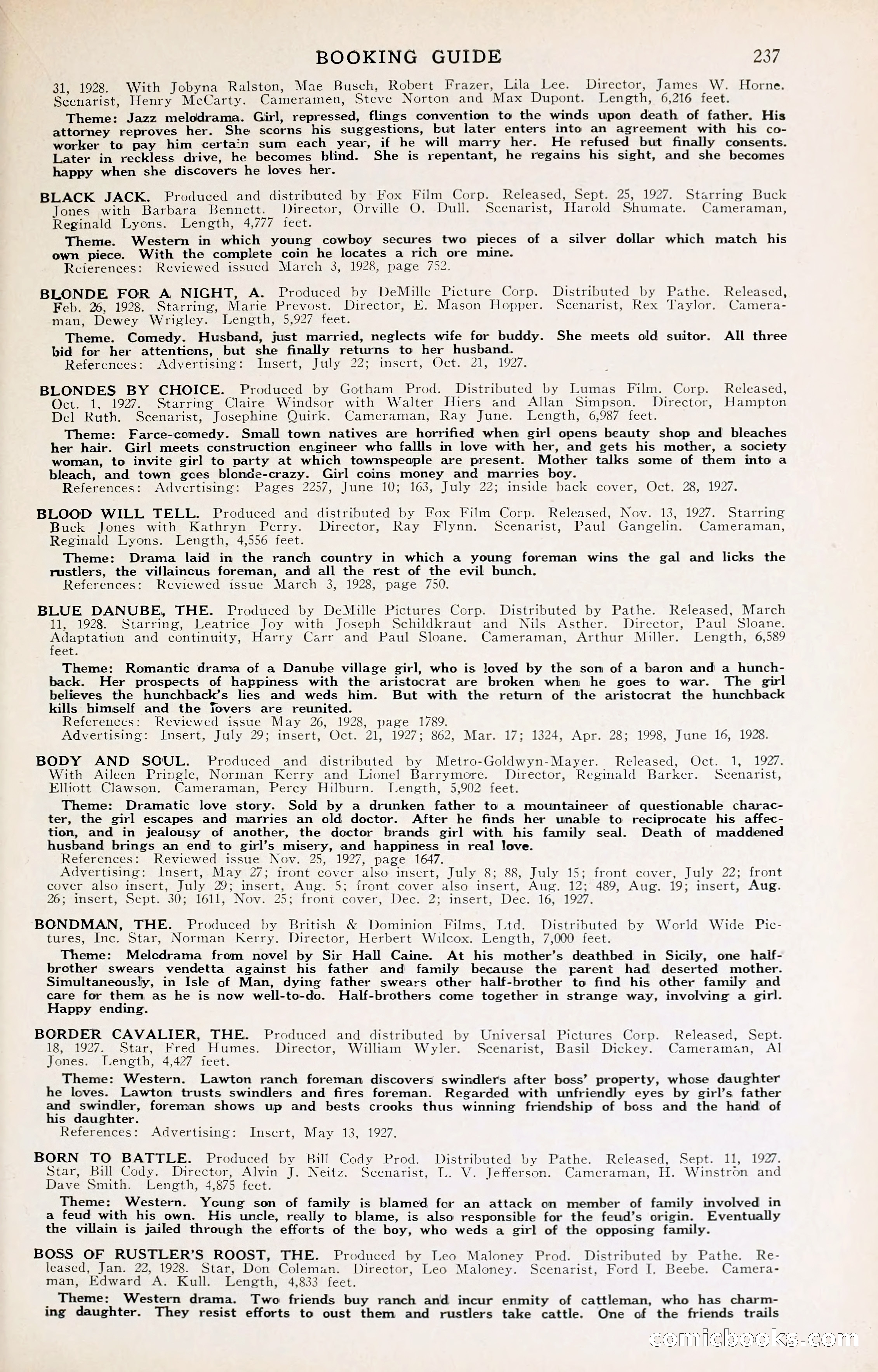 1929 Motion Picture News Blue Book — page 243 of 326