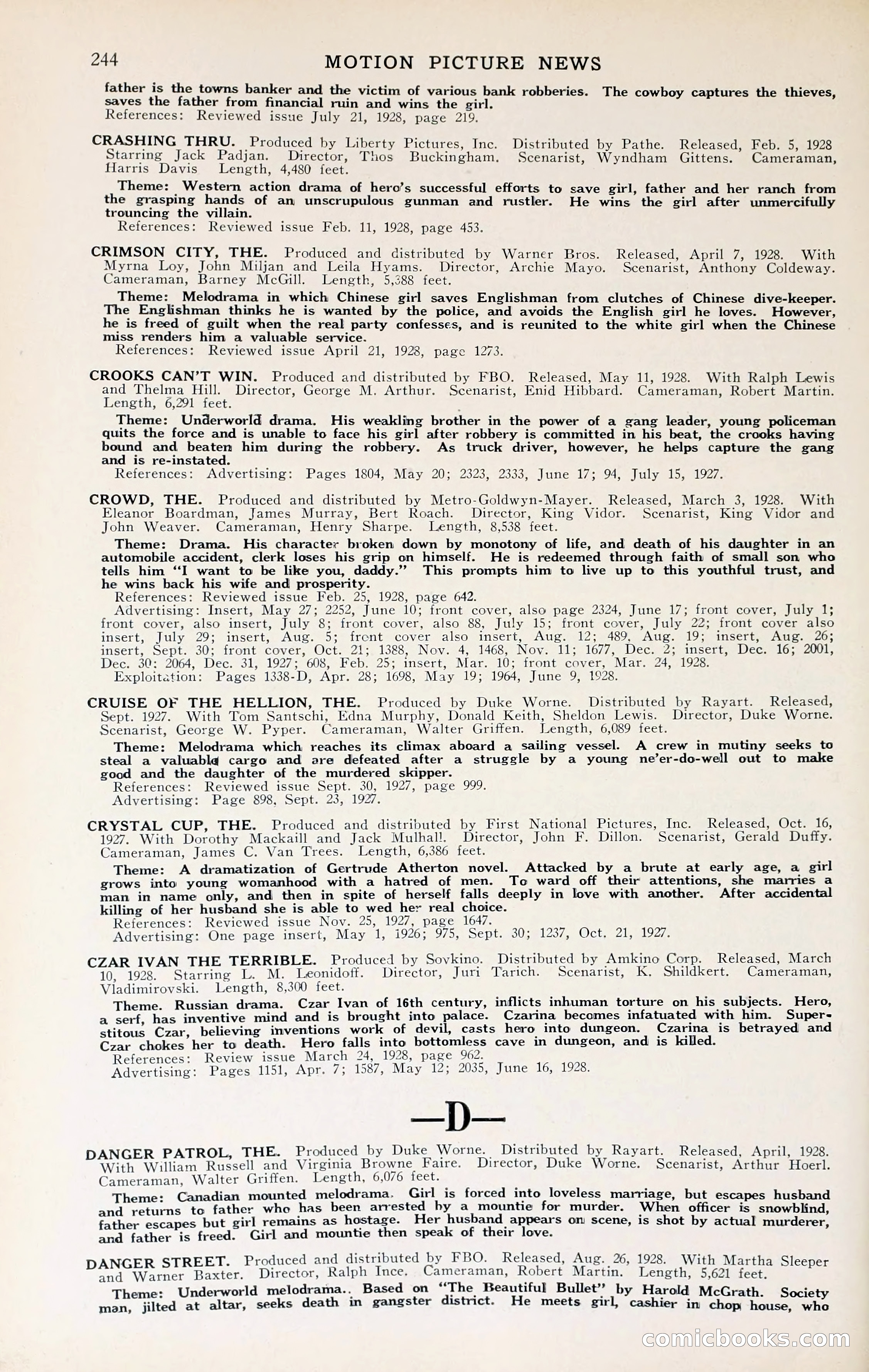 1929 Motion Picture News Blue Book — page 250 of 326