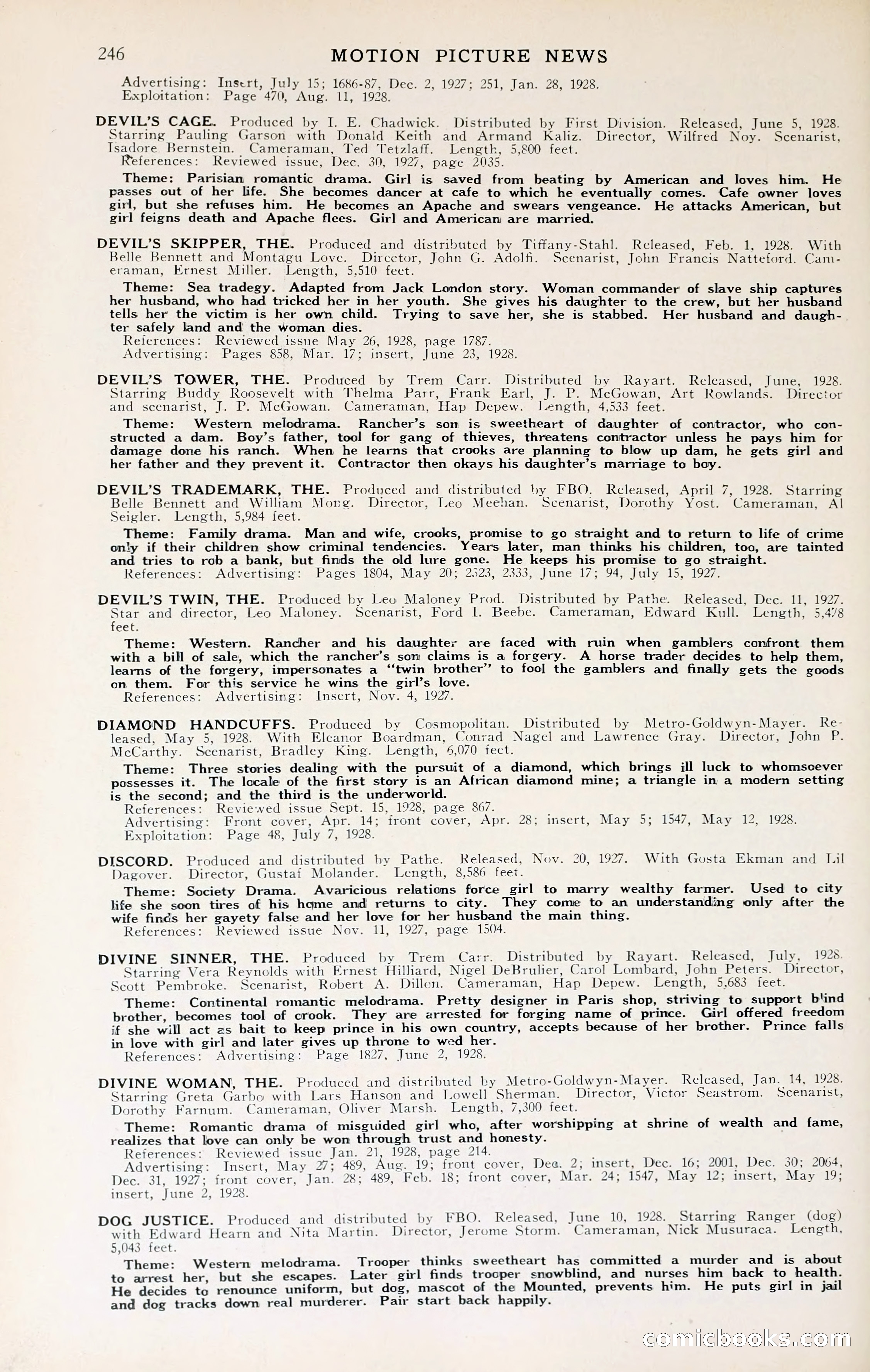 1929 Motion Picture News Blue Book — page 252 of 326
