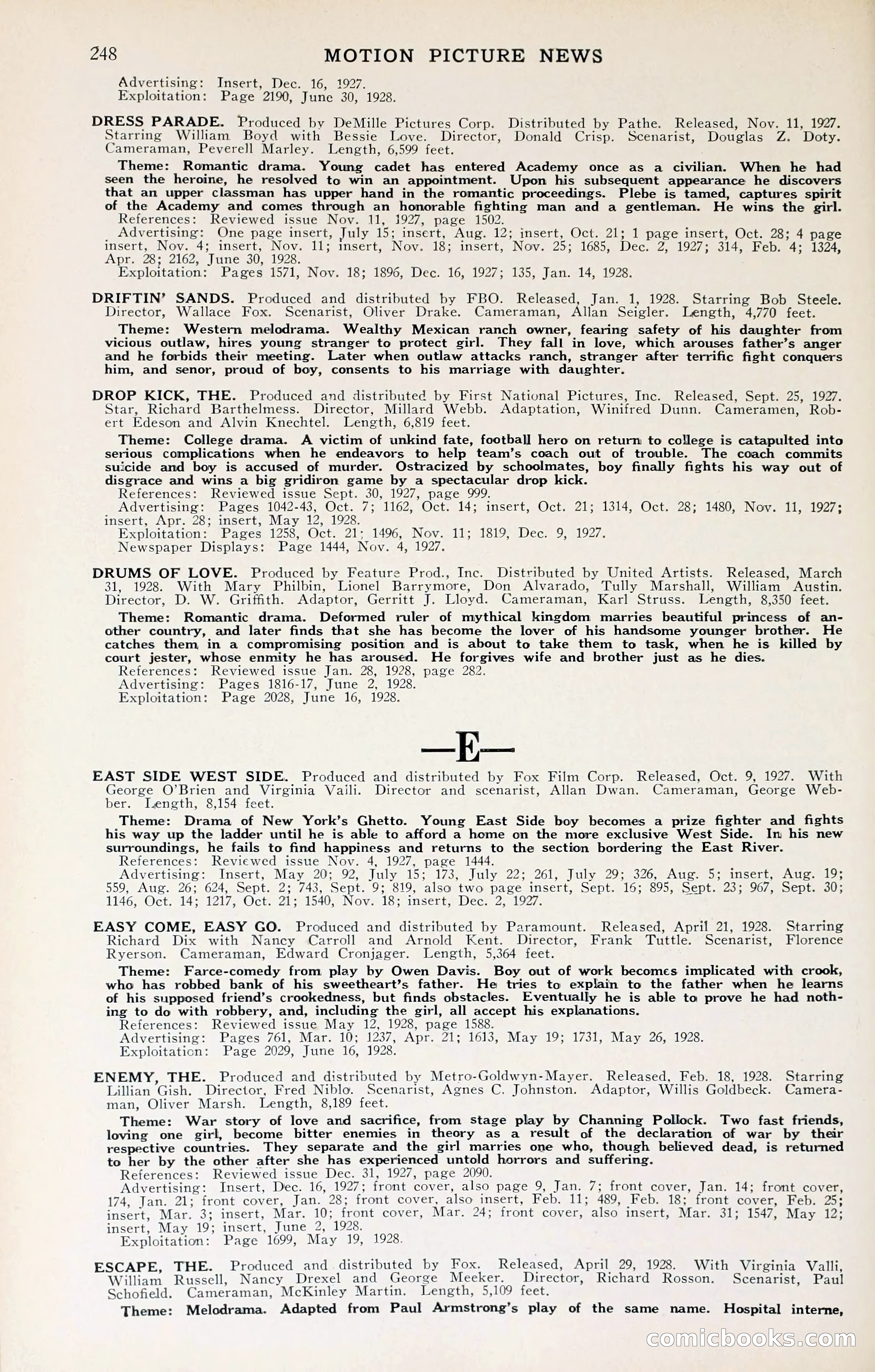 1929 Motion Picture News Blue Book — page 254 of 326