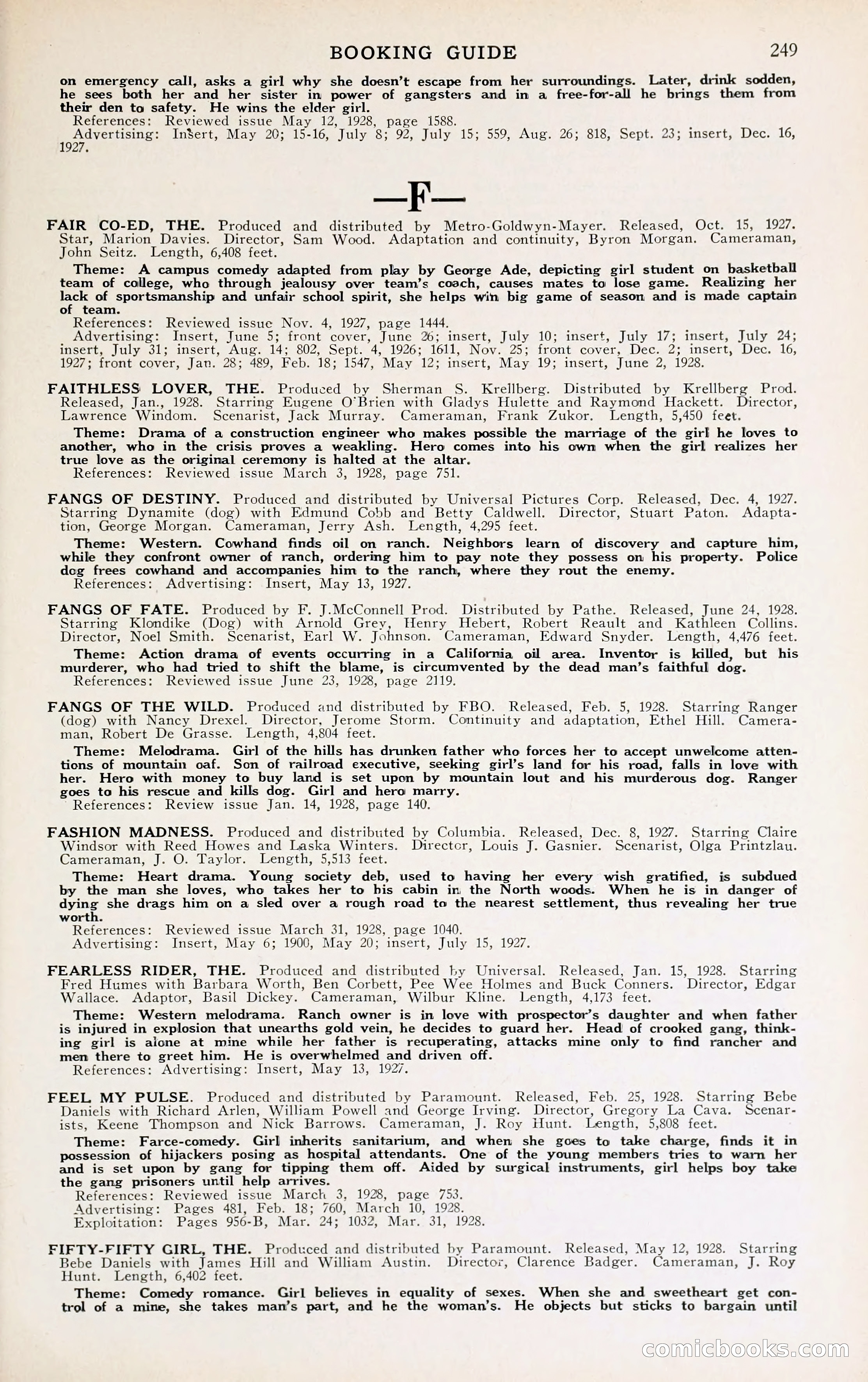 1929 Motion Picture News Blue Book — page 255 of 326