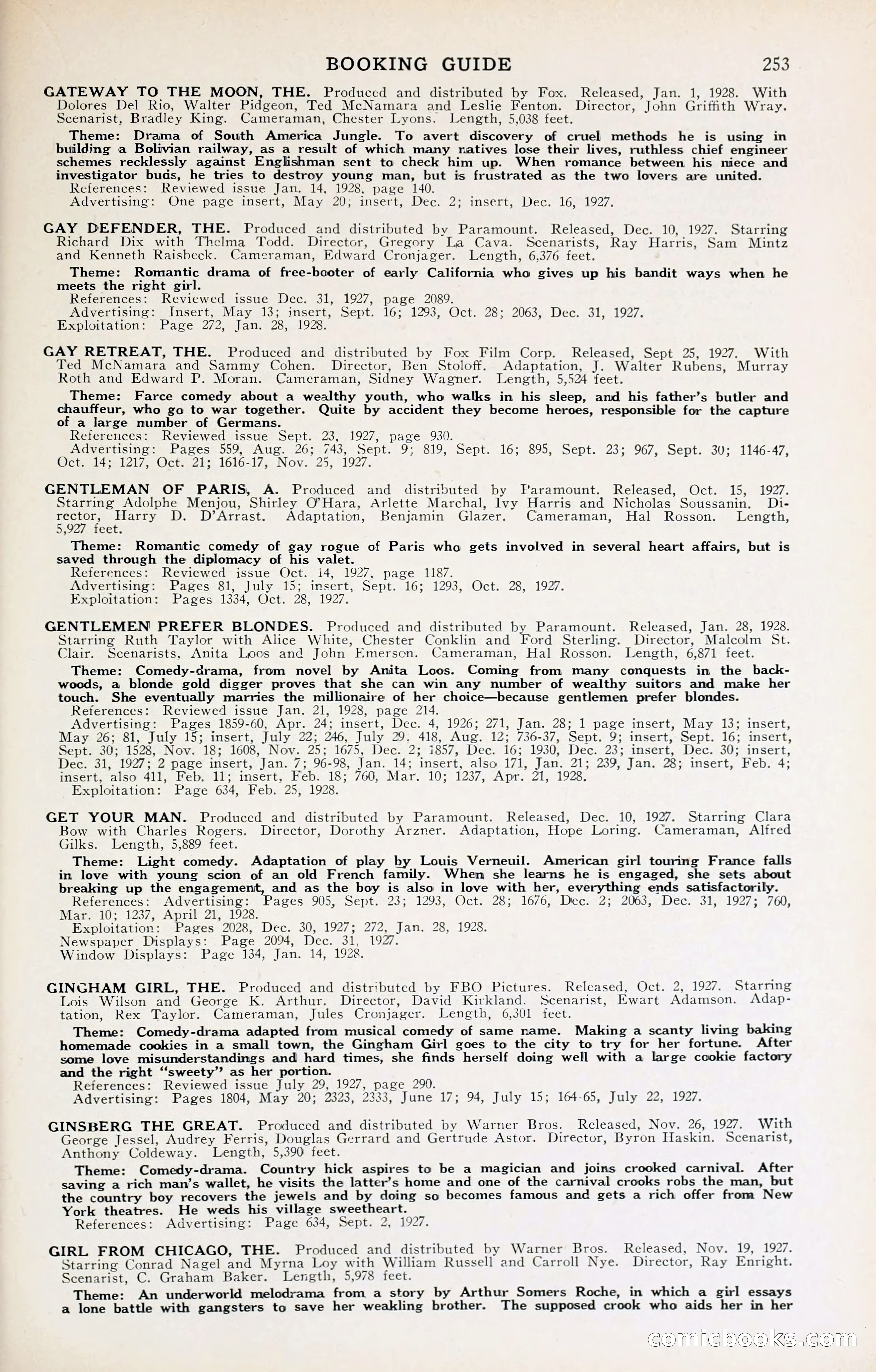 1929 Motion Picture News Blue Book — page 259 of 326