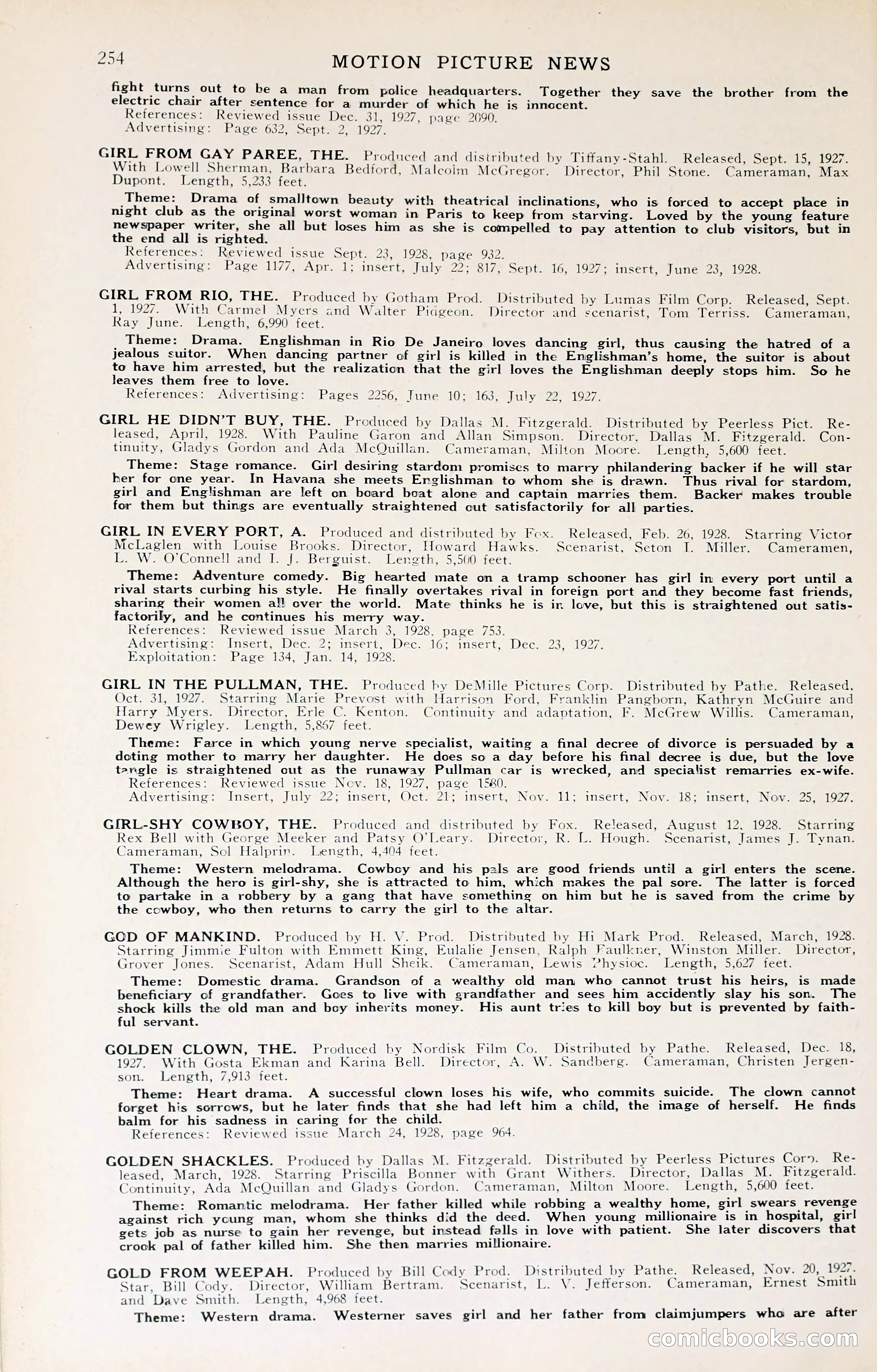 1929 Motion Picture News Blue Book — page 260 of 326