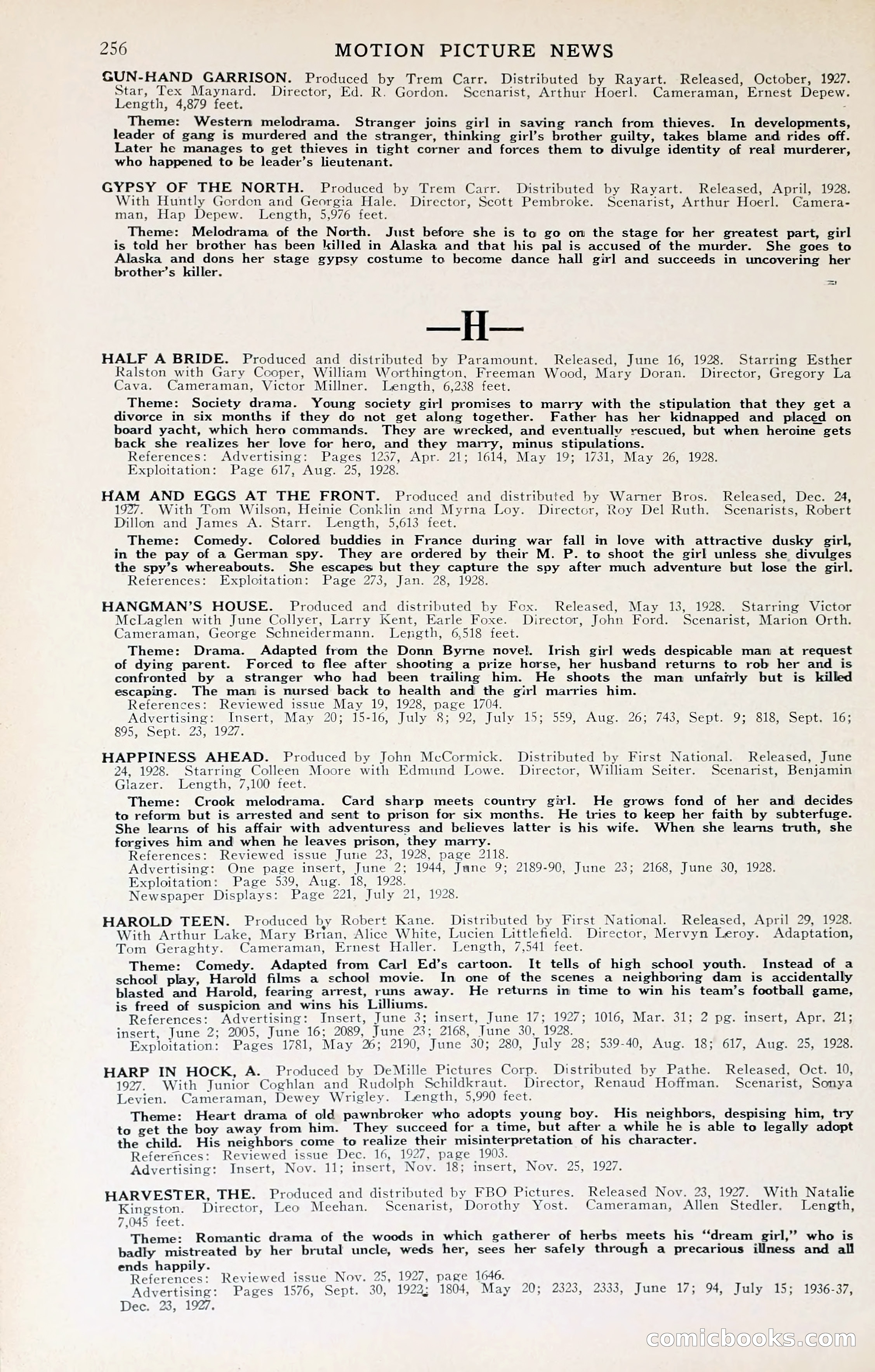 1929 Motion Picture News Blue Book — page 262 of 326