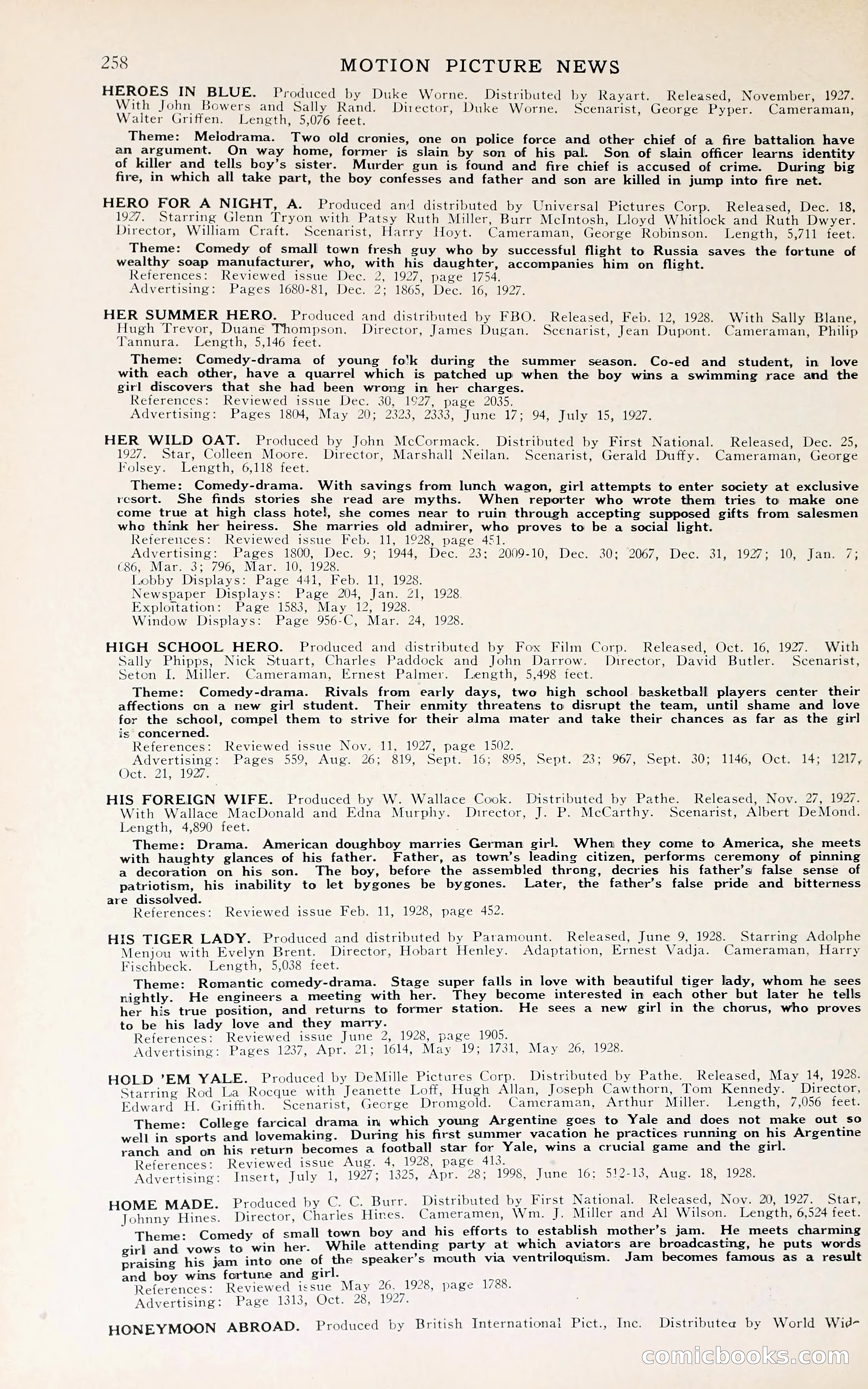 1929 Motion Picture News Blue Book — page 264 of 326