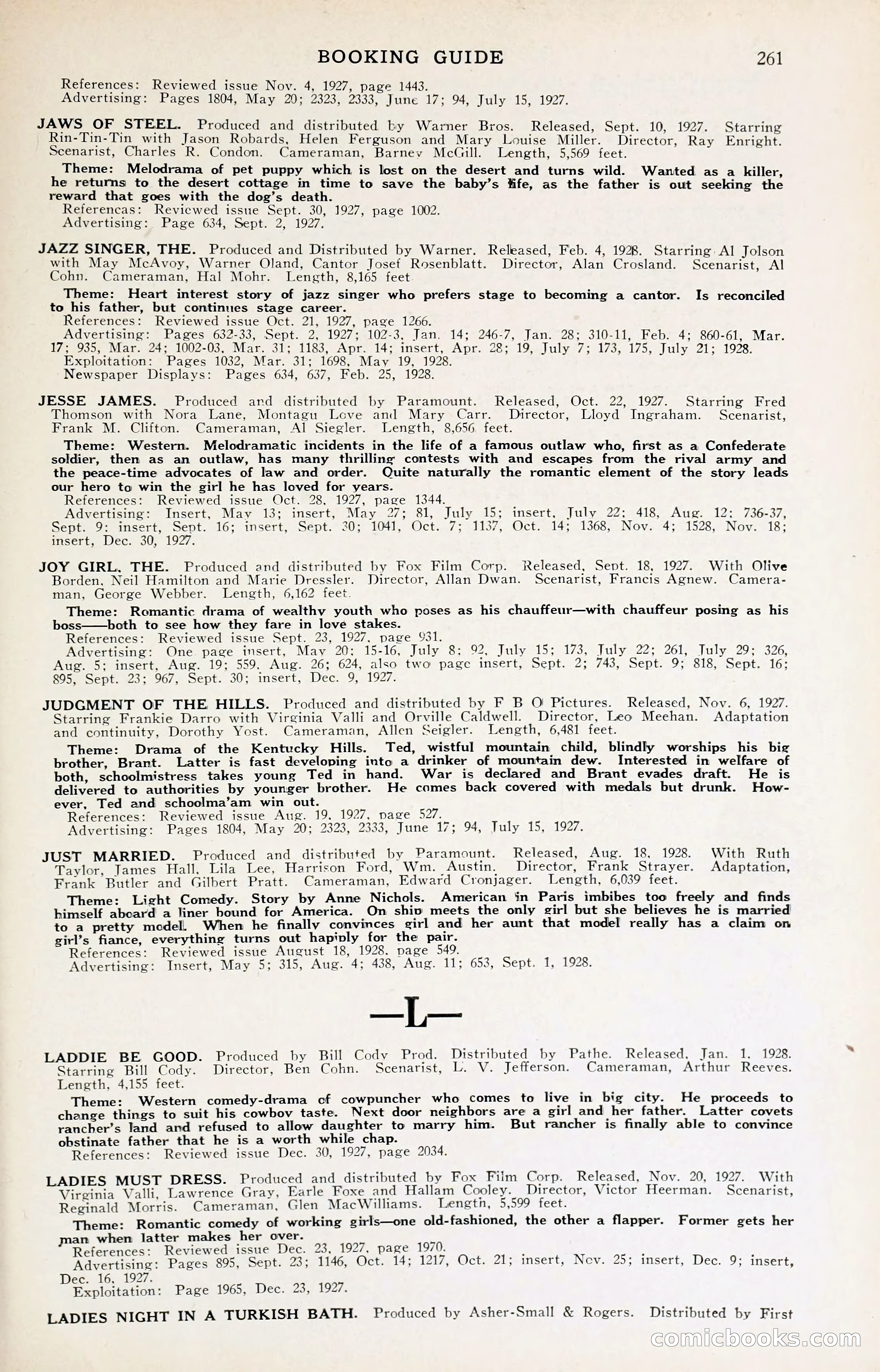 1929 Motion Picture News Blue Book — page 267 of 326