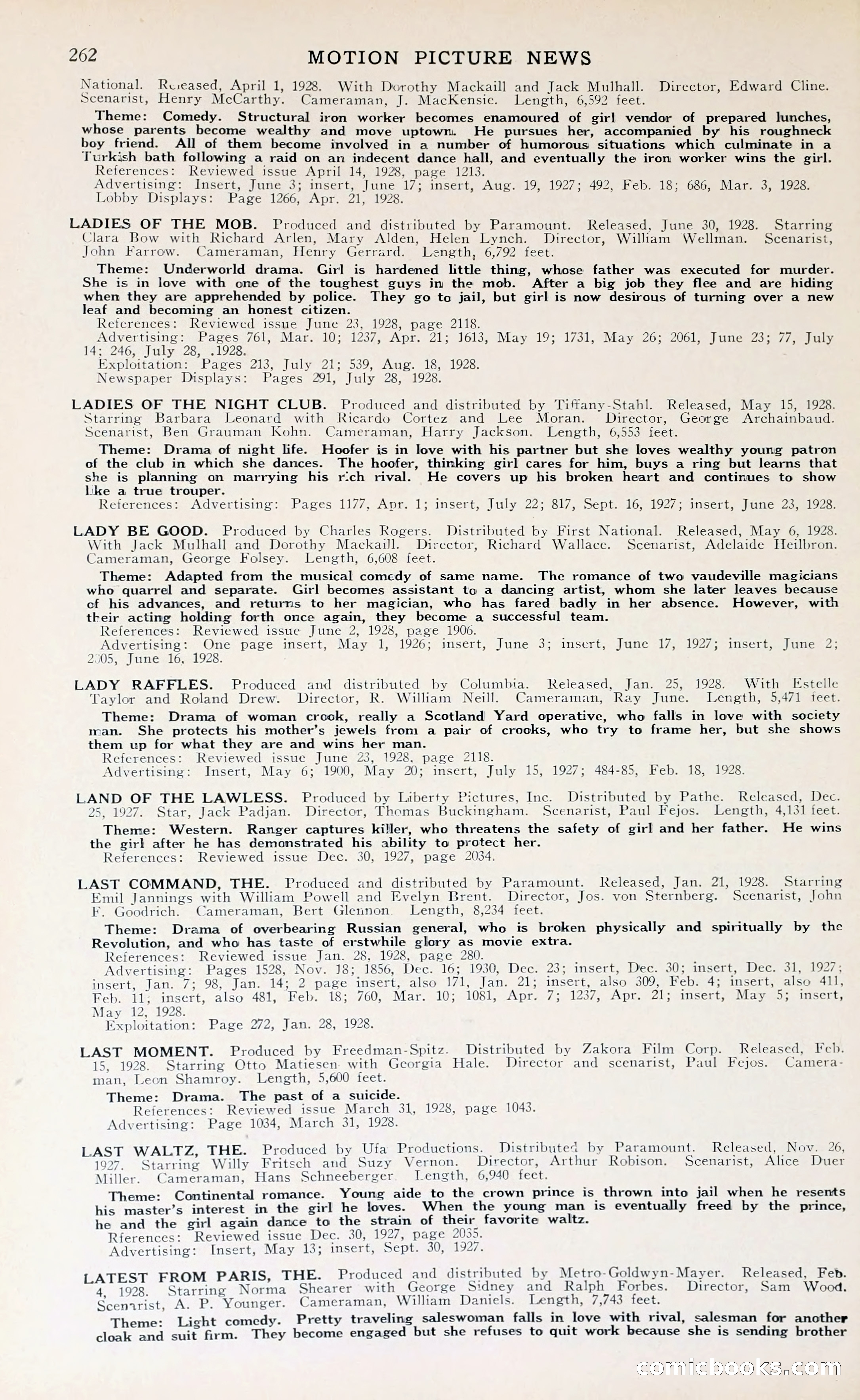 1929 Motion Picture News Blue Book — page 268 of 326