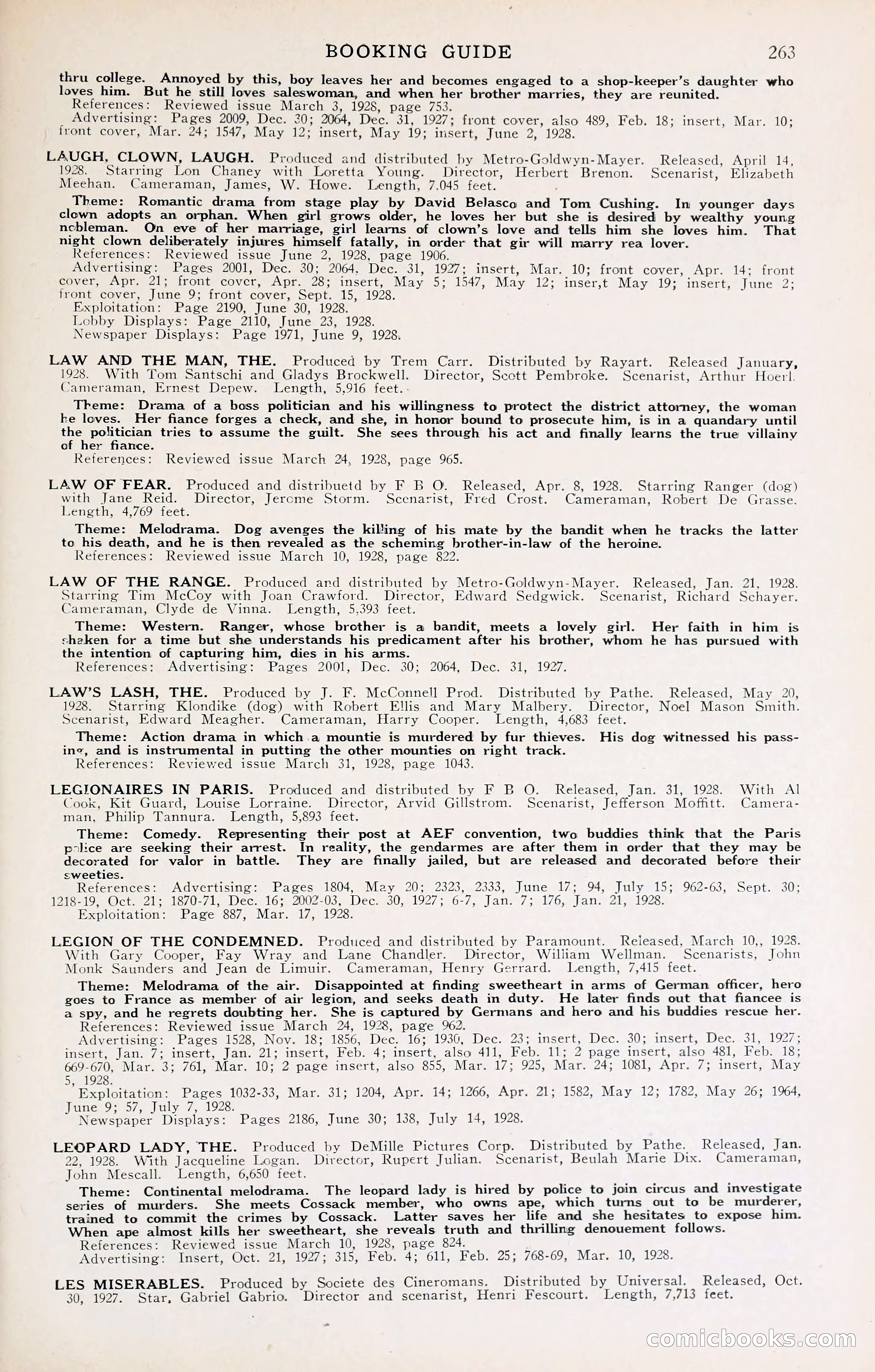 1929 Motion Picture News Blue Book — page 269 of 326