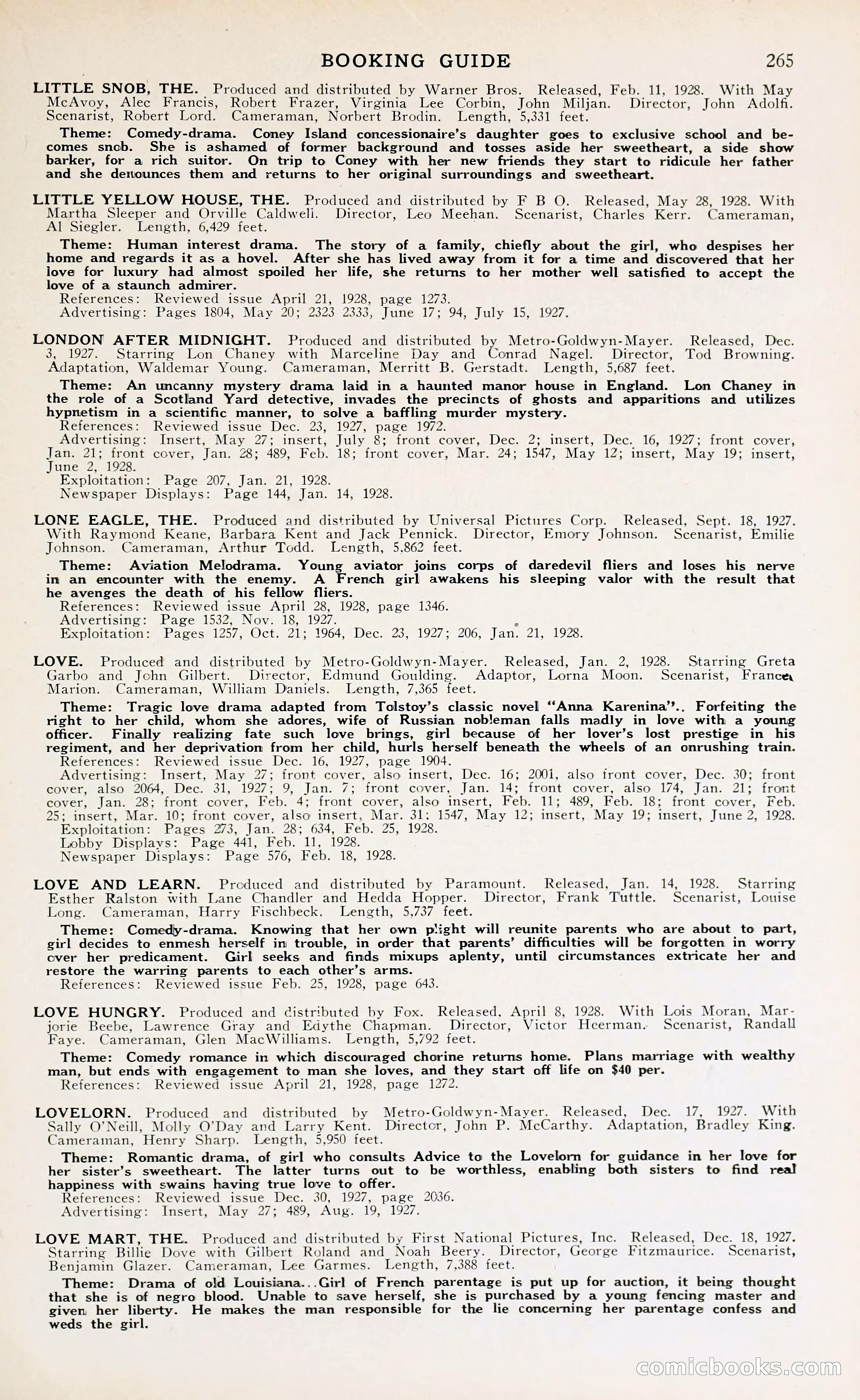 1929 Motion Picture News Blue Book — page 271 of 326