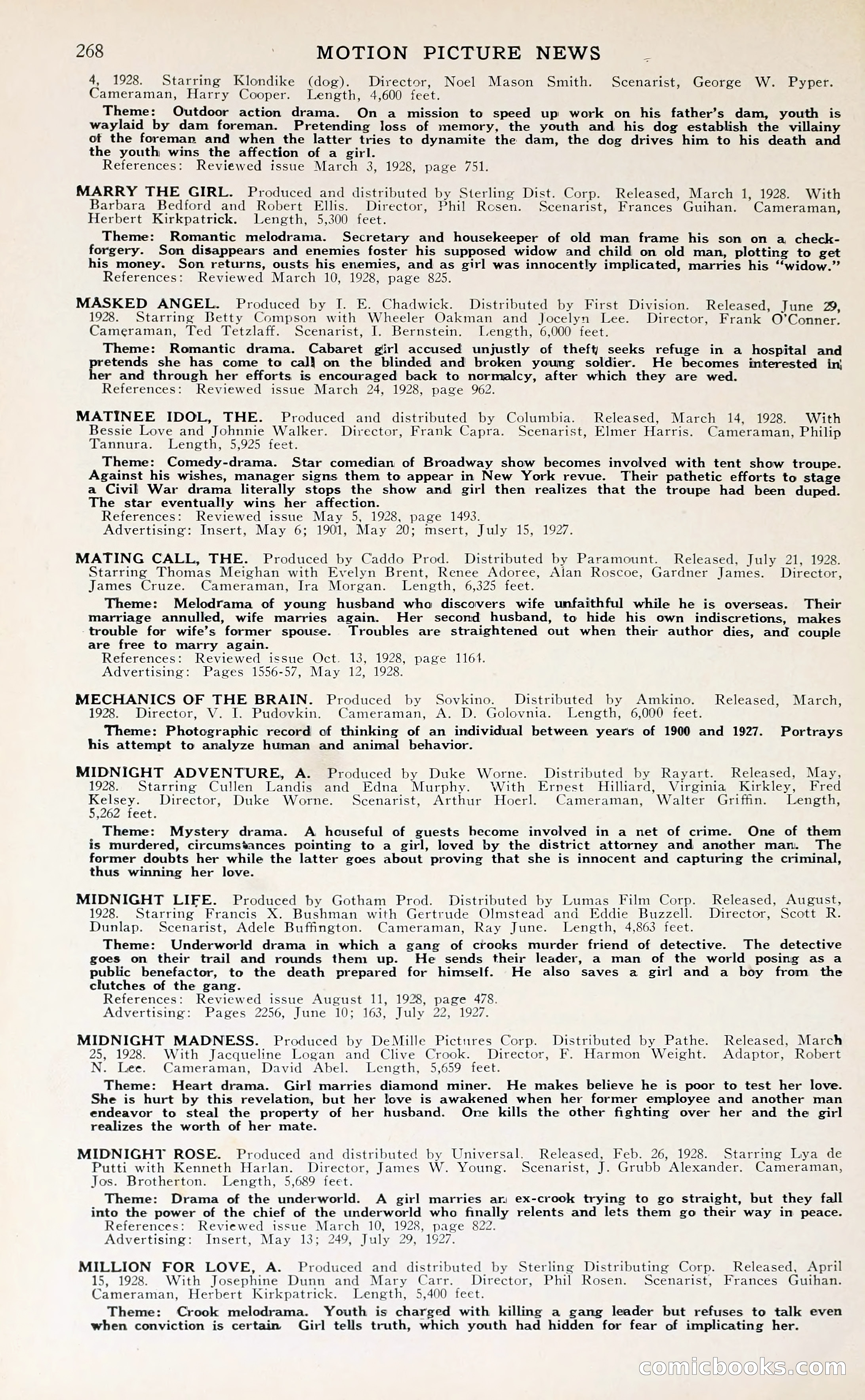 1929 Motion Picture News Blue Book — page 274 of 326