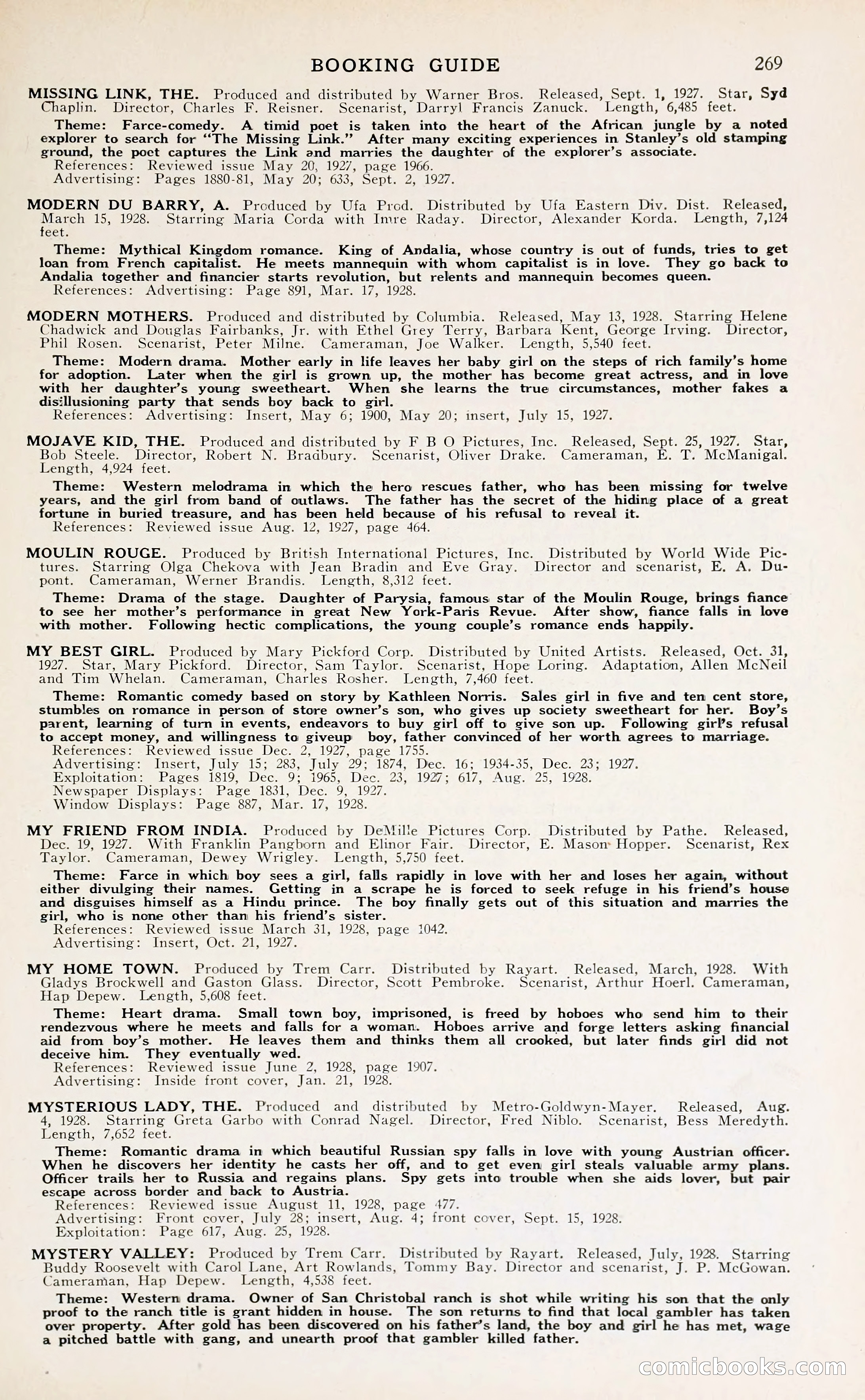 1929 Motion Picture News Blue Book — page 275 of 326
