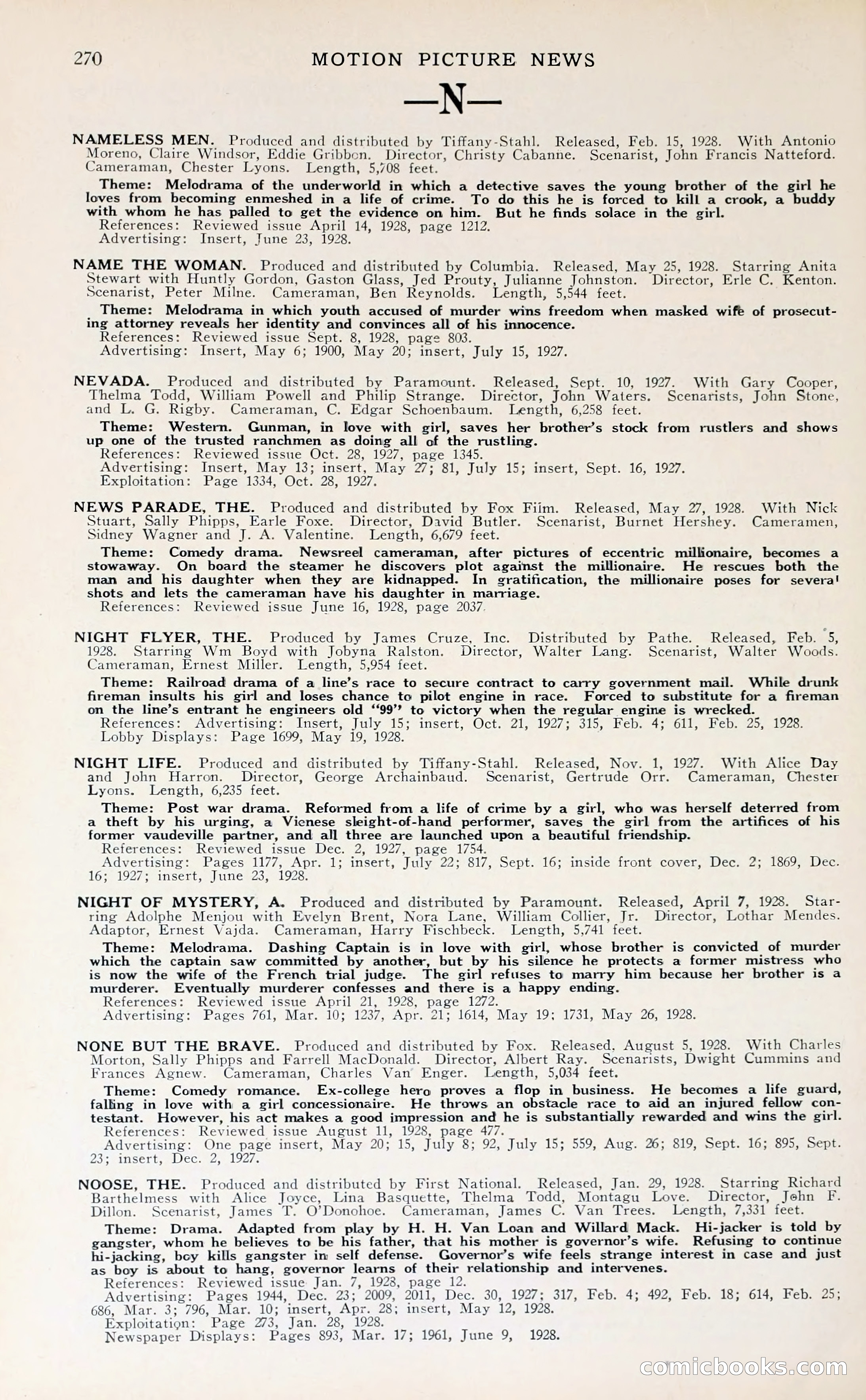 1929 Motion Picture News Blue Book — page 276 of 326