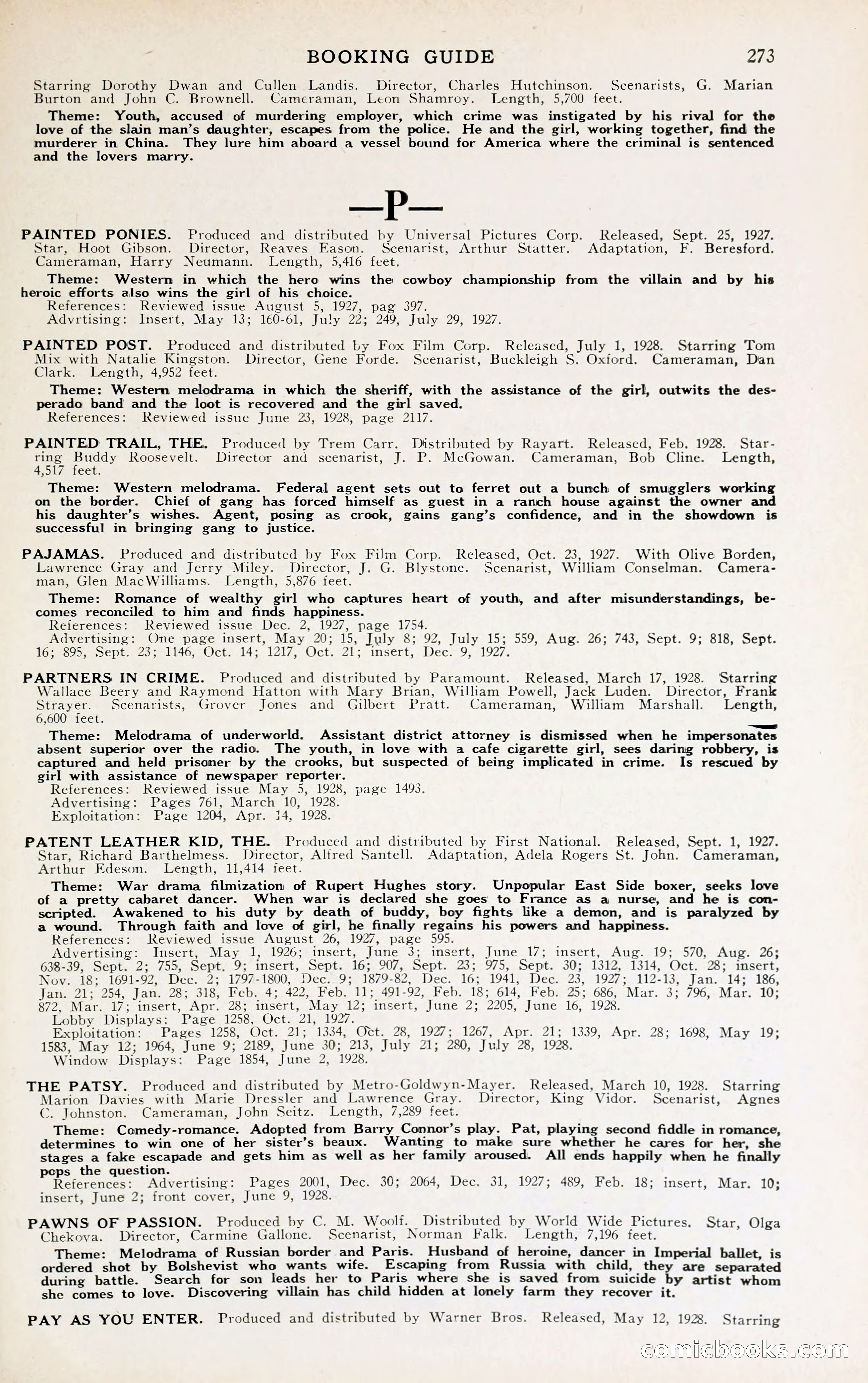 1929 Motion Picture News Blue Book — page 279 of 326