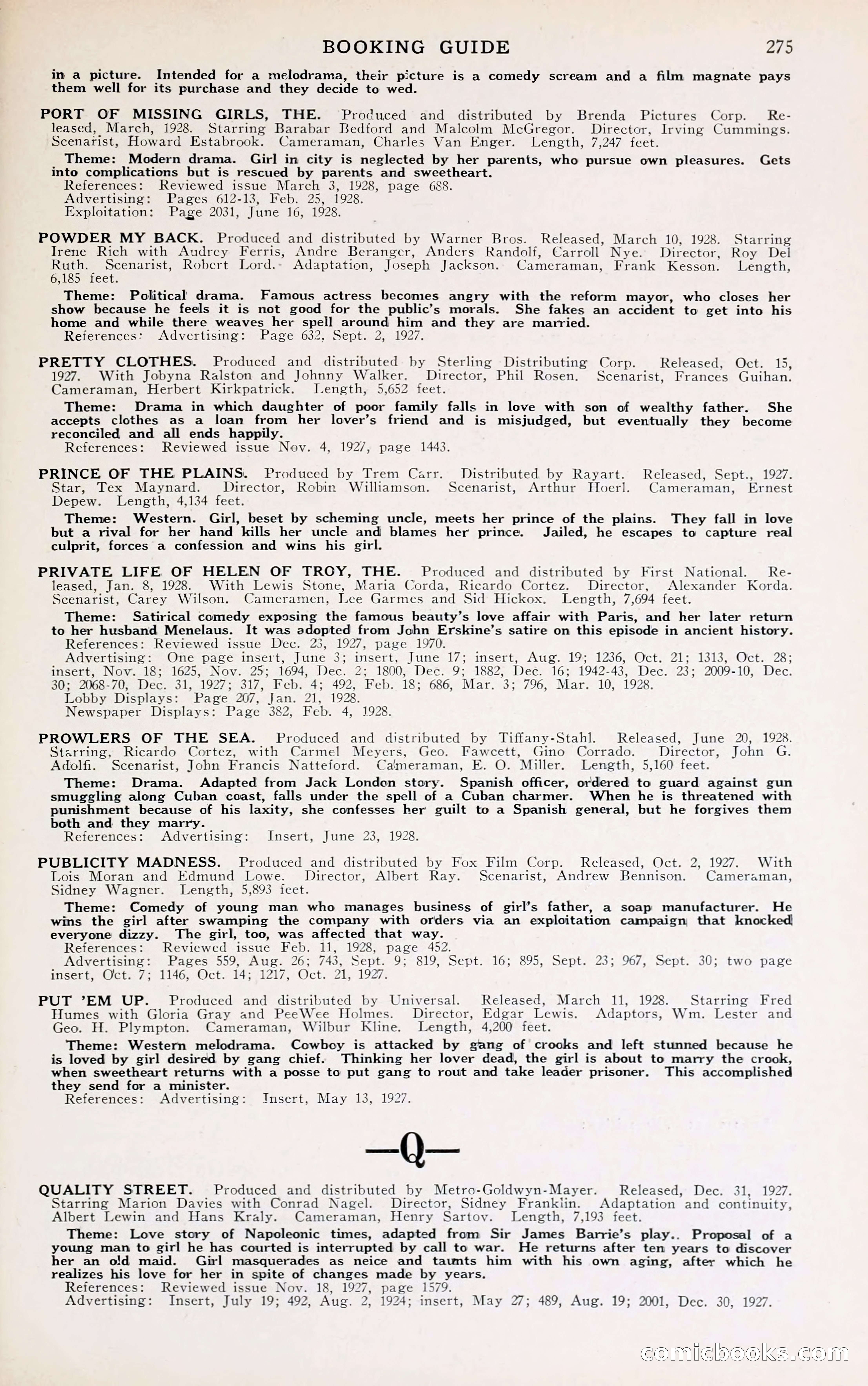 1929 Motion Picture News Blue Book — page 281 of 326