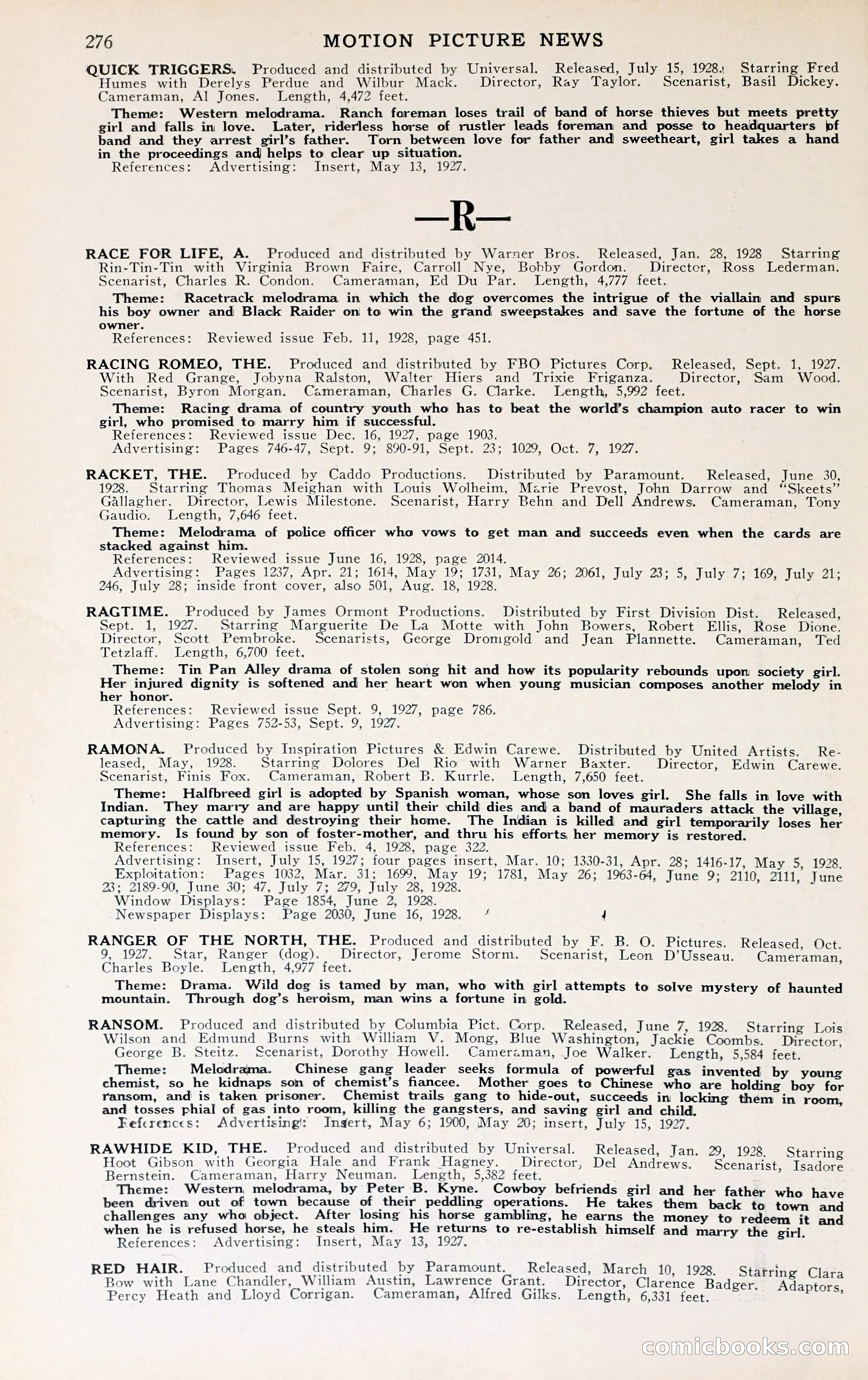 1929 Motion Picture News Blue Book — page 282 of 326