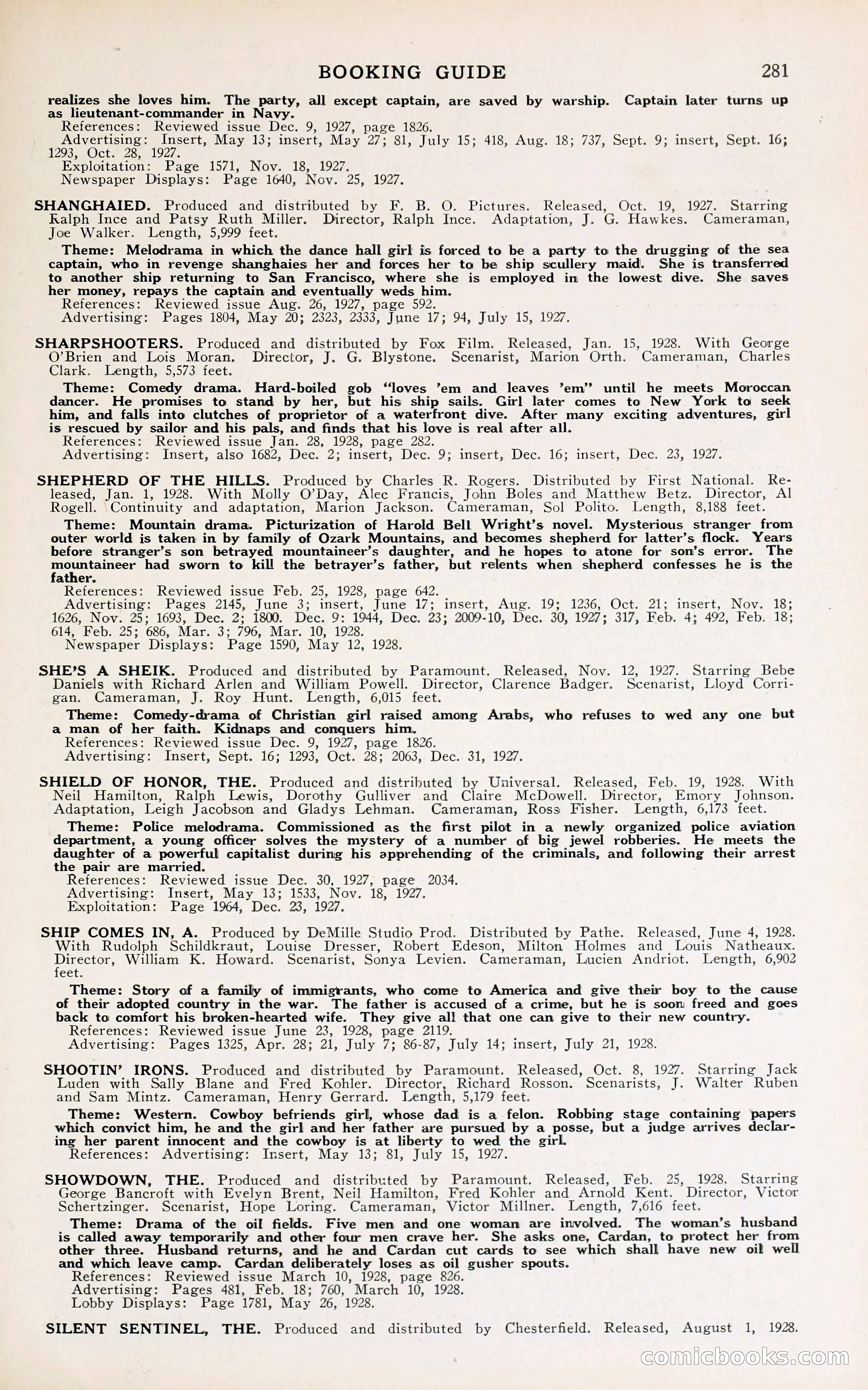 1929 Motion Picture News Blue Book — page 287 of 326