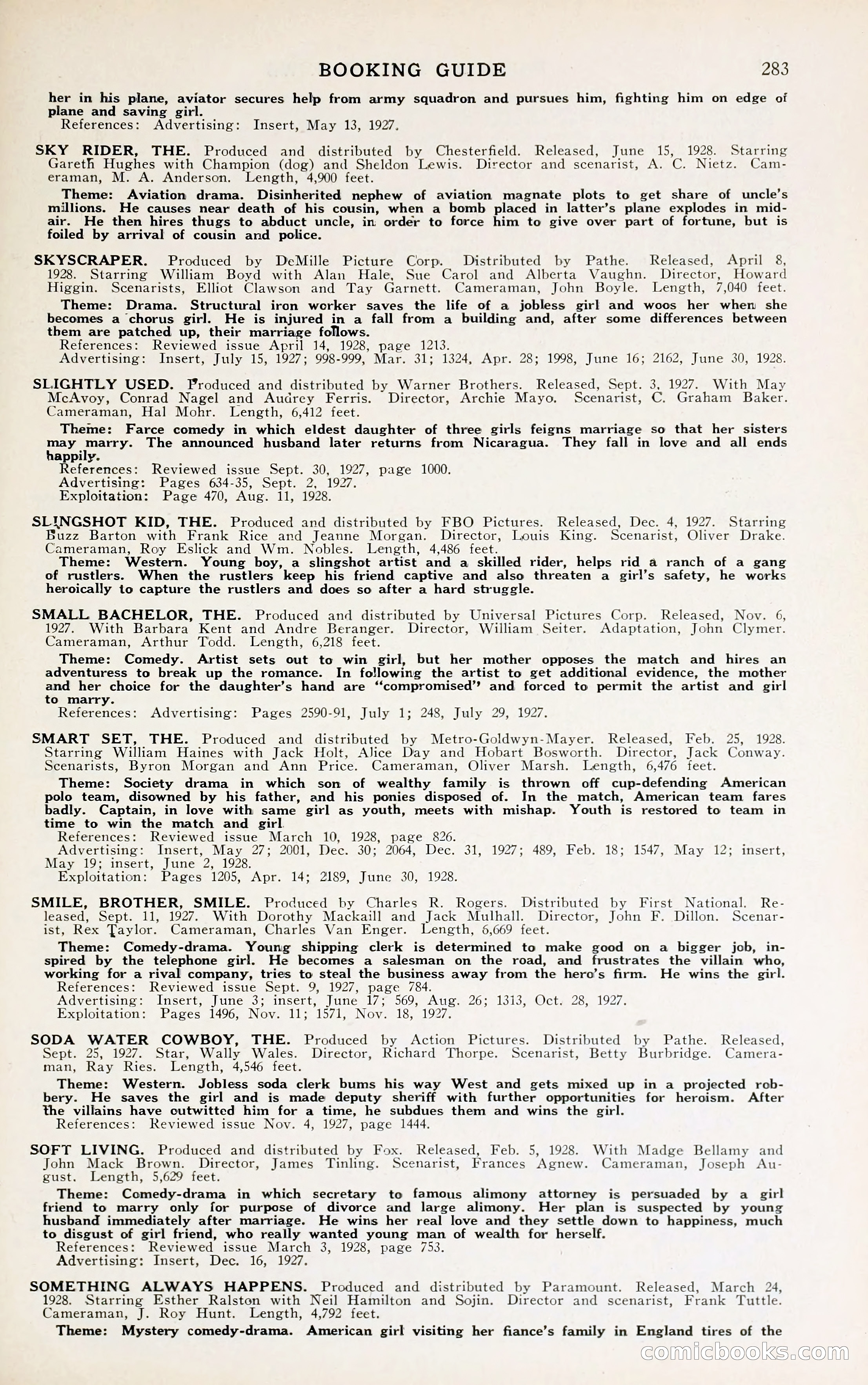 1929 Motion Picture News Blue Book — page 289 of 326