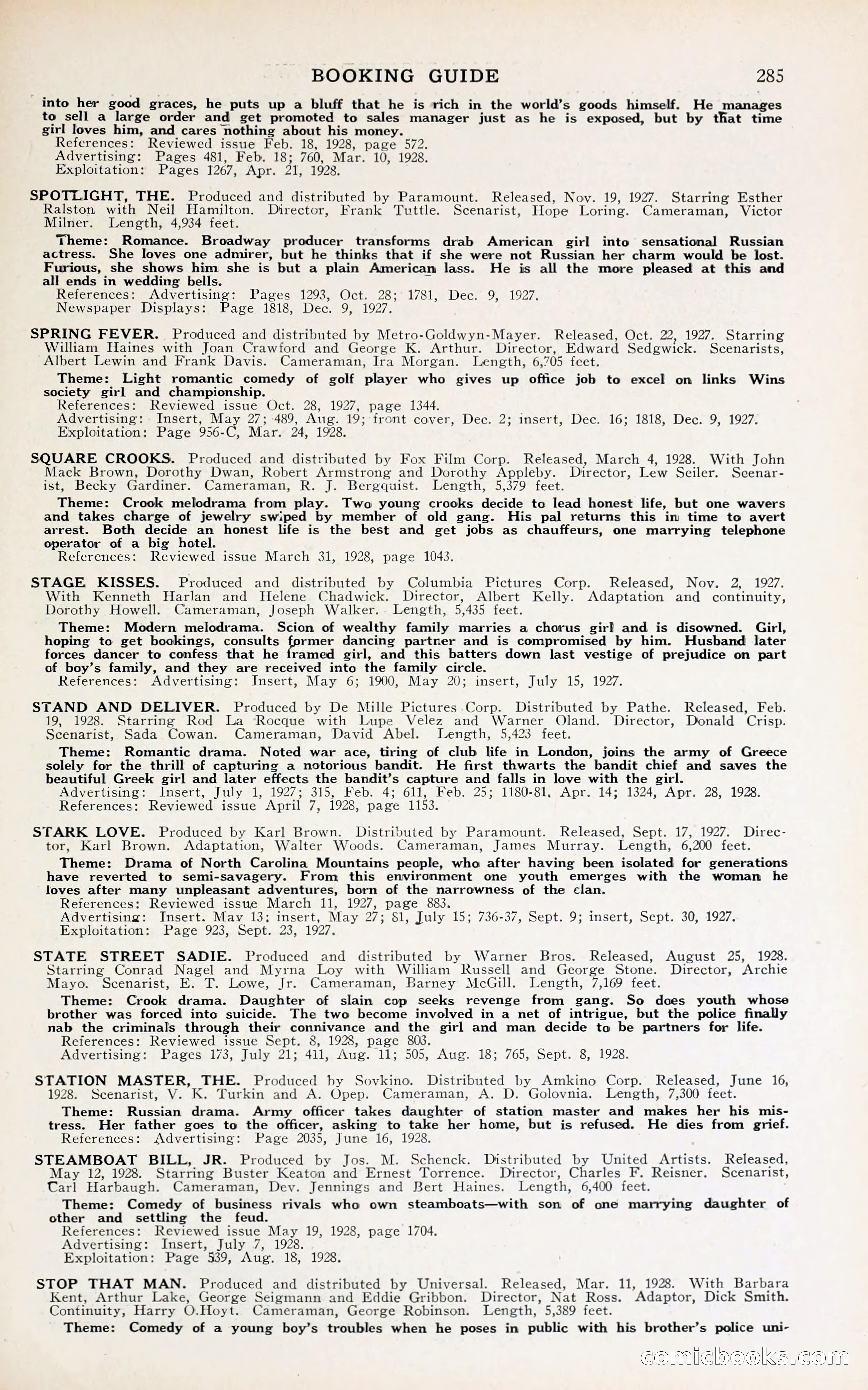 1929 Motion Picture News Blue Book — page 291 of 326