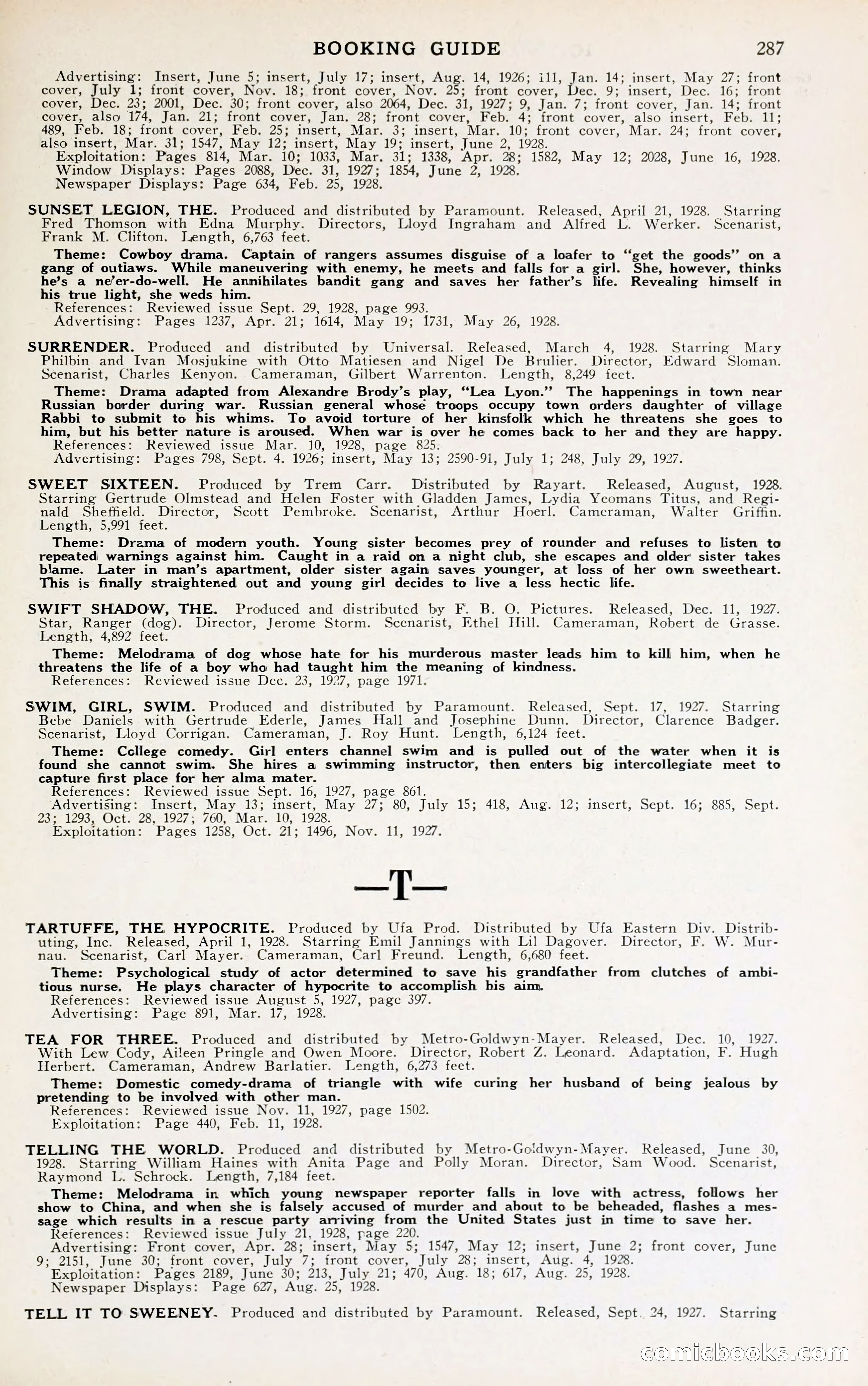 1929 Motion Picture News Blue Book — page 293 of 326