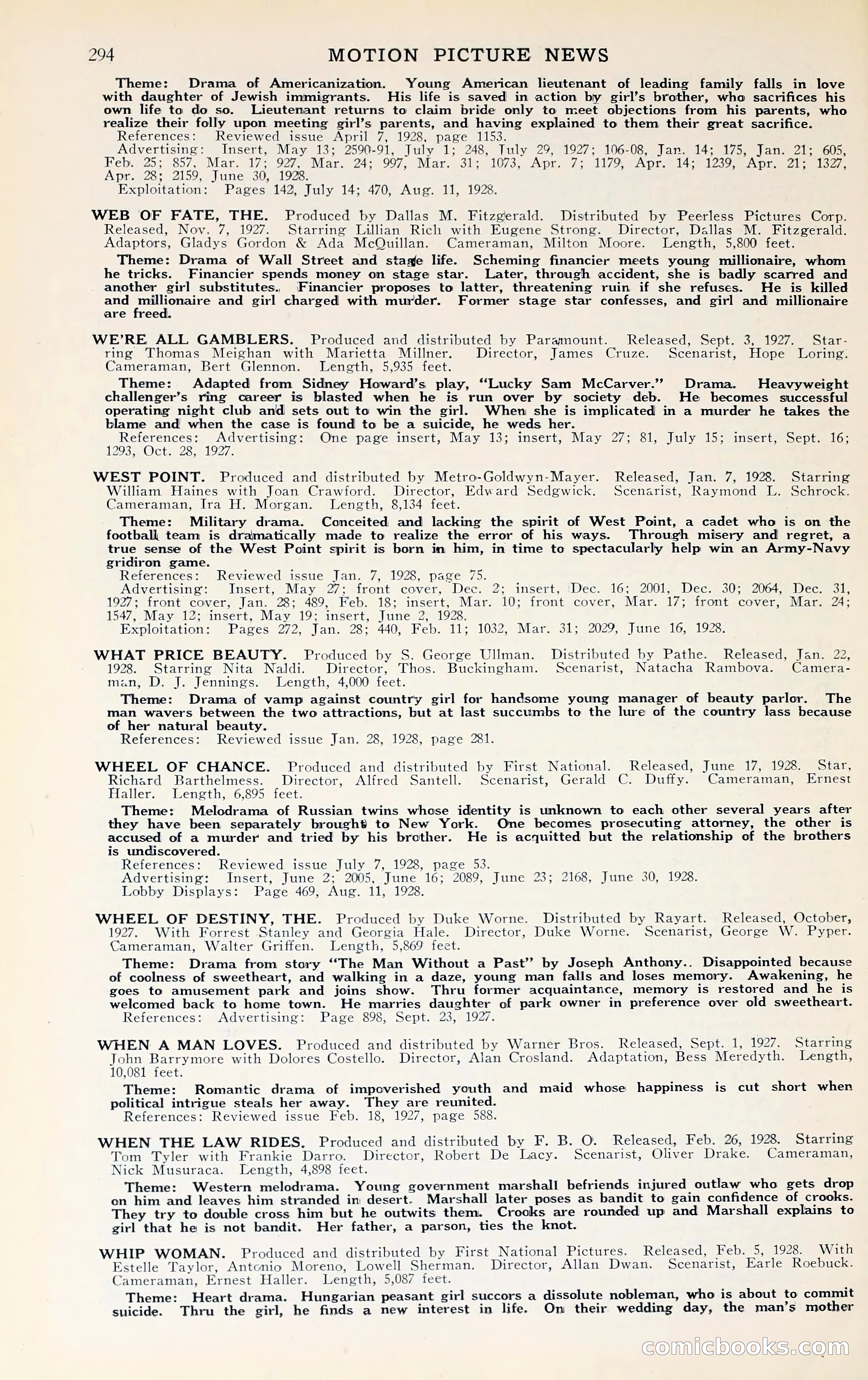 1929 Motion Picture News Blue Book — page 300 of 326