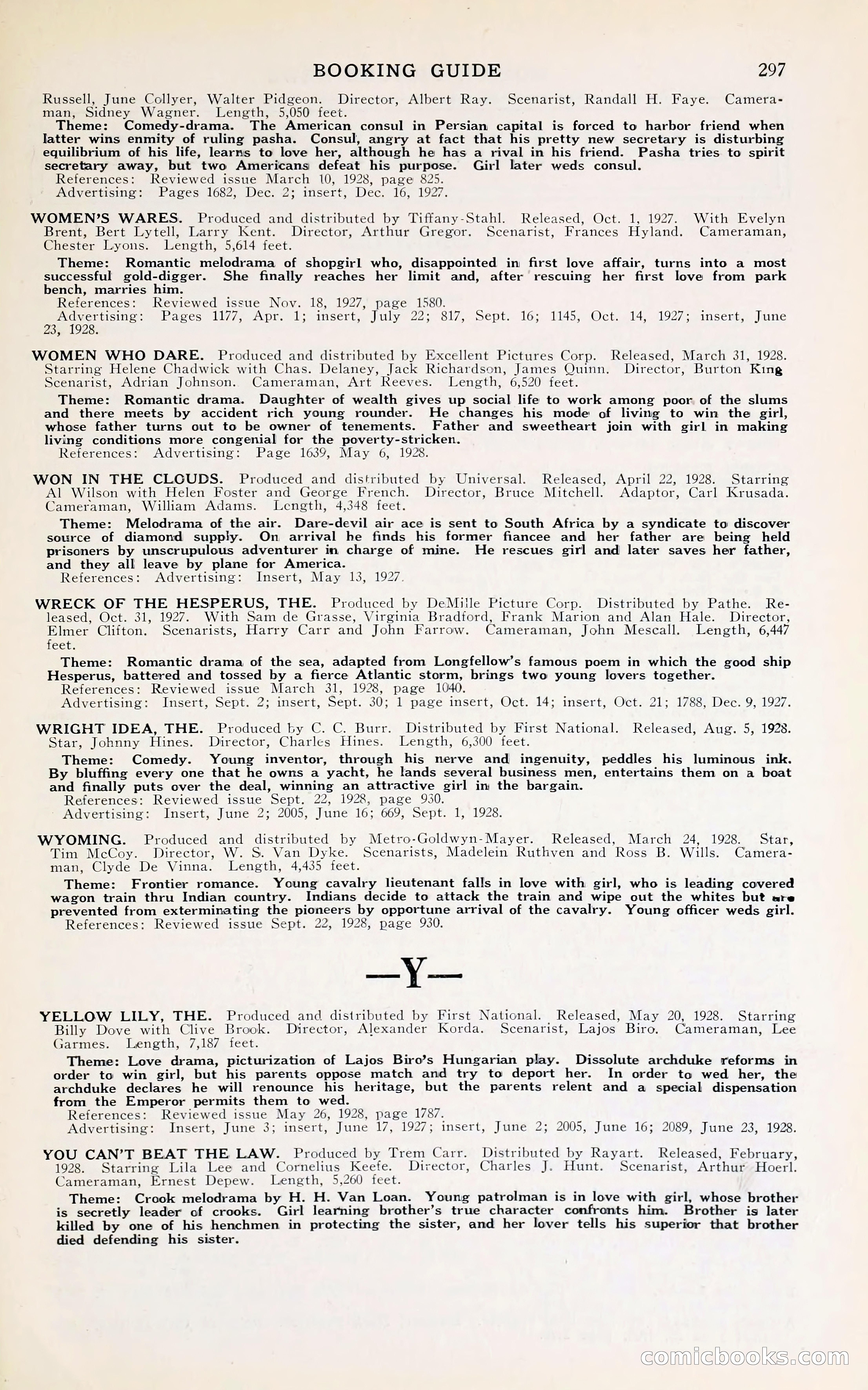 1929 Motion Picture News Blue Book — page 303 of 326