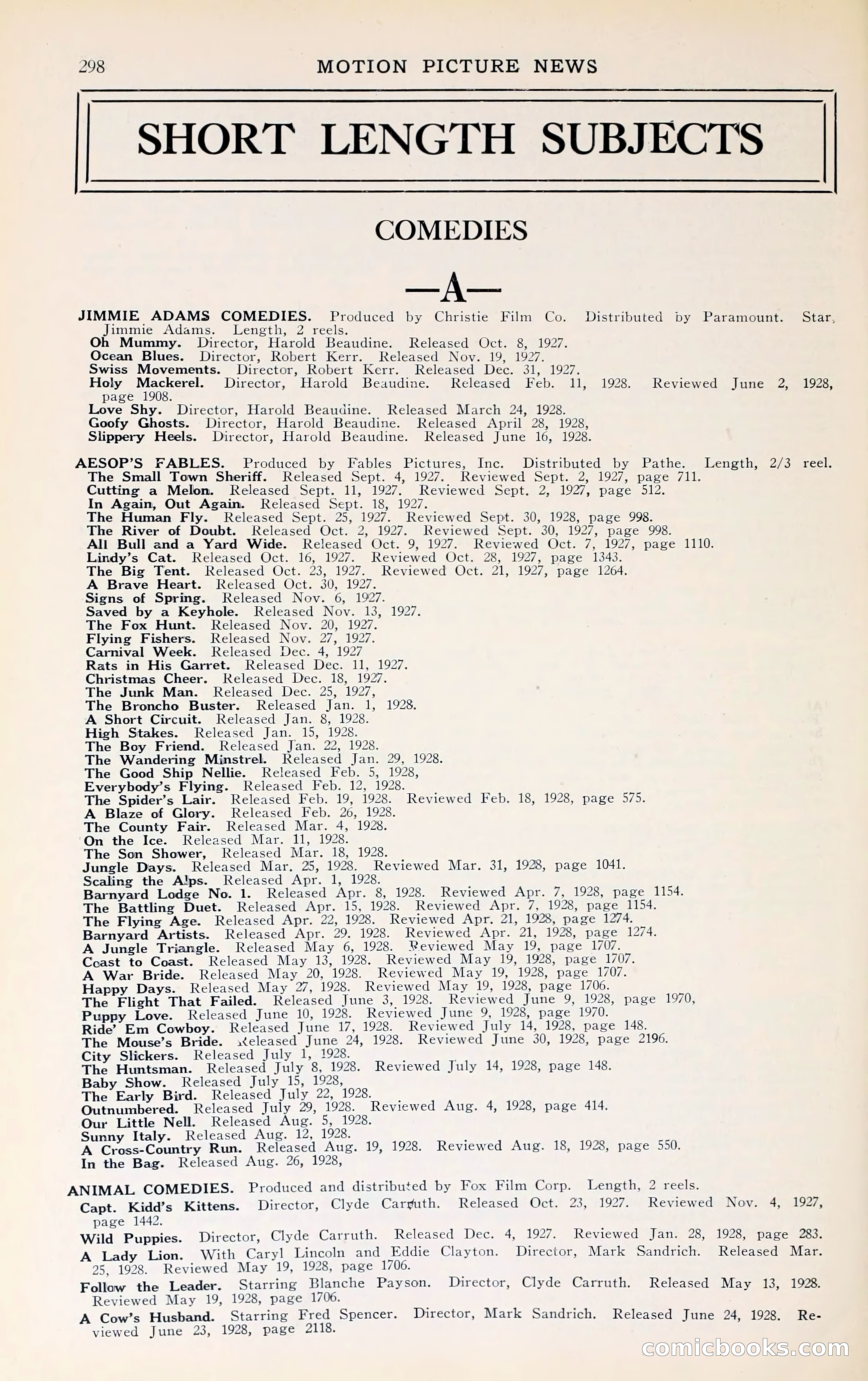1929 Motion Picture News Blue Book — page 304 of 326