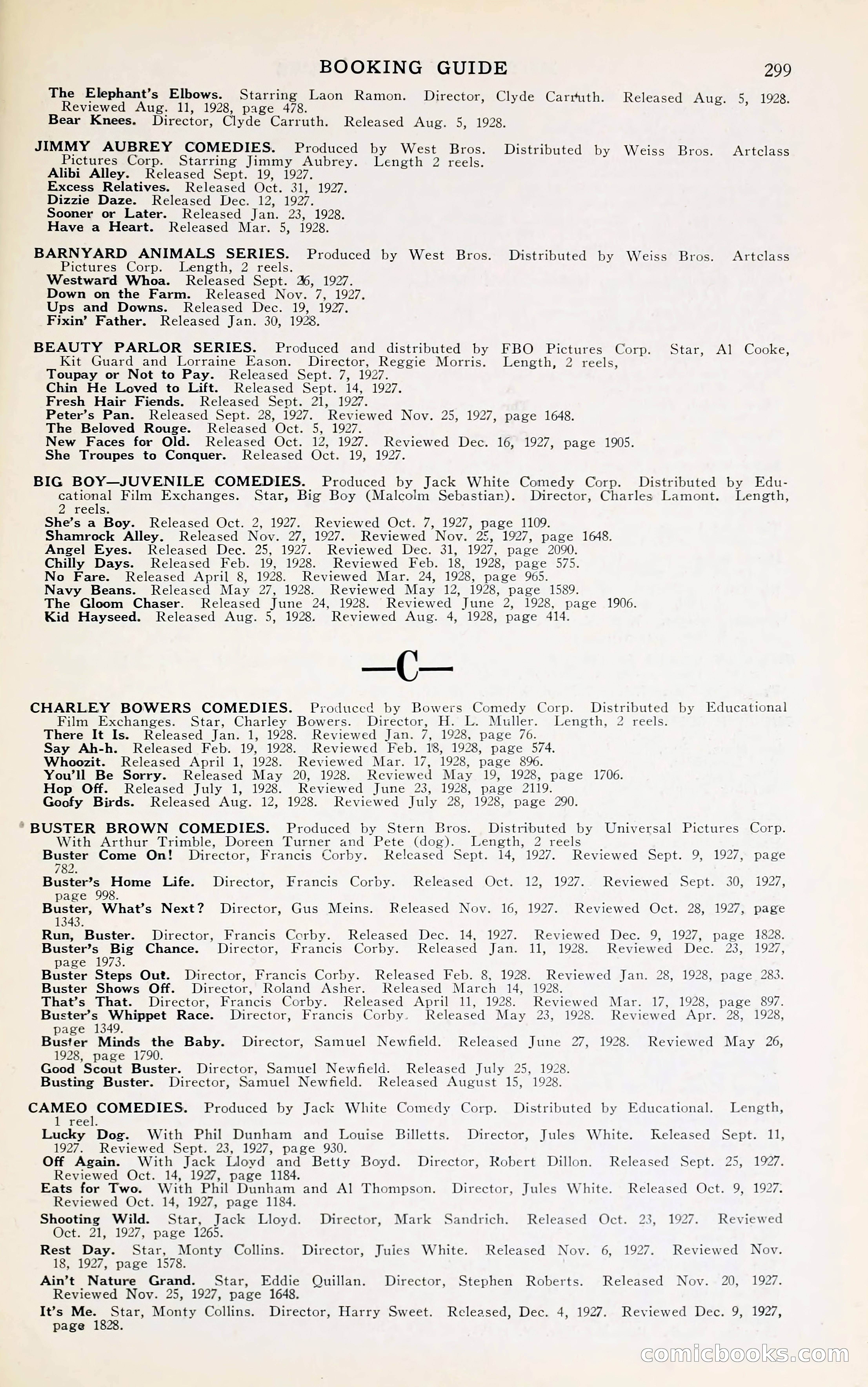 1929 Motion Picture News Blue Book — page 305 of 326