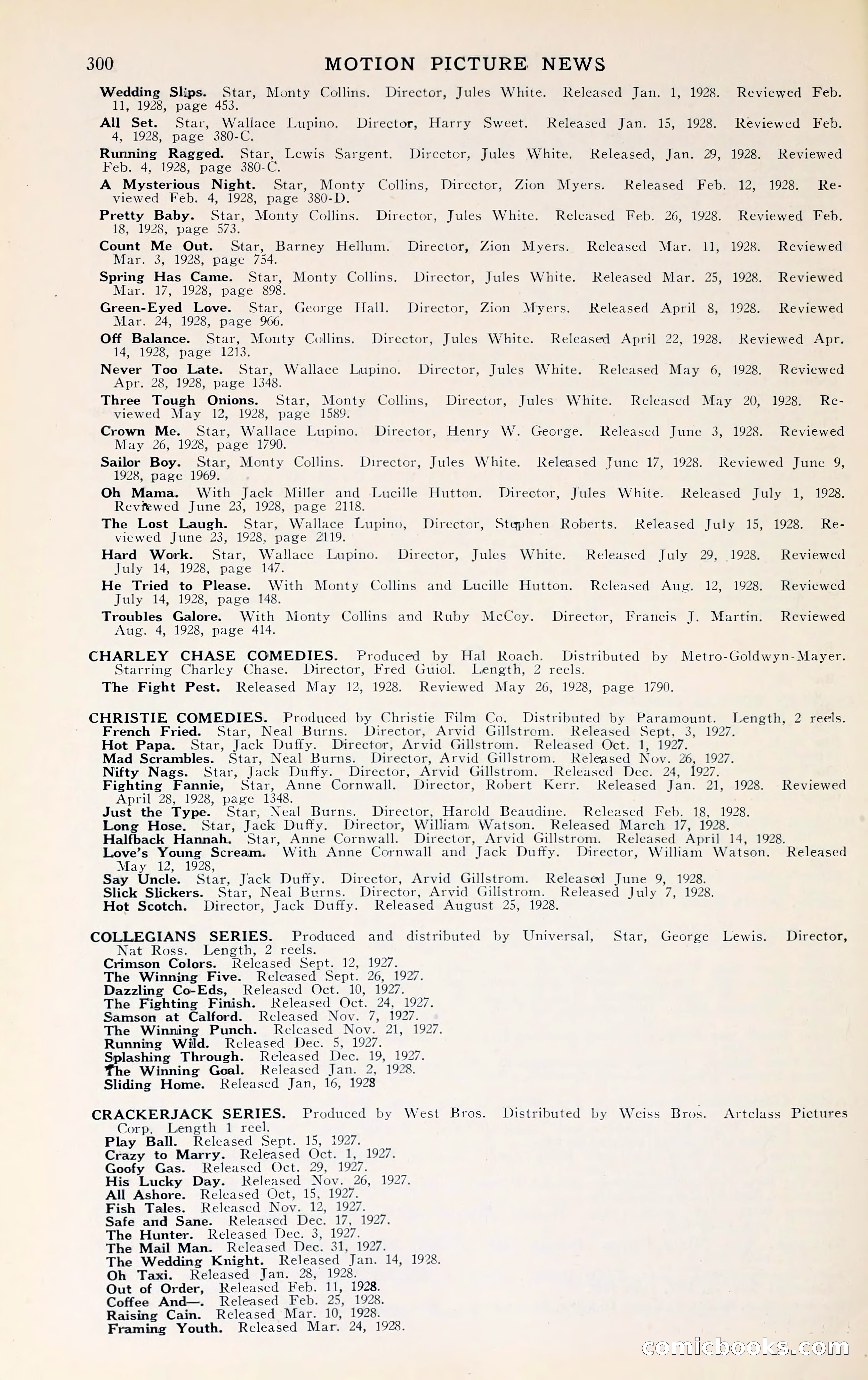 1929 Motion Picture News Blue Book — page 306 of 326