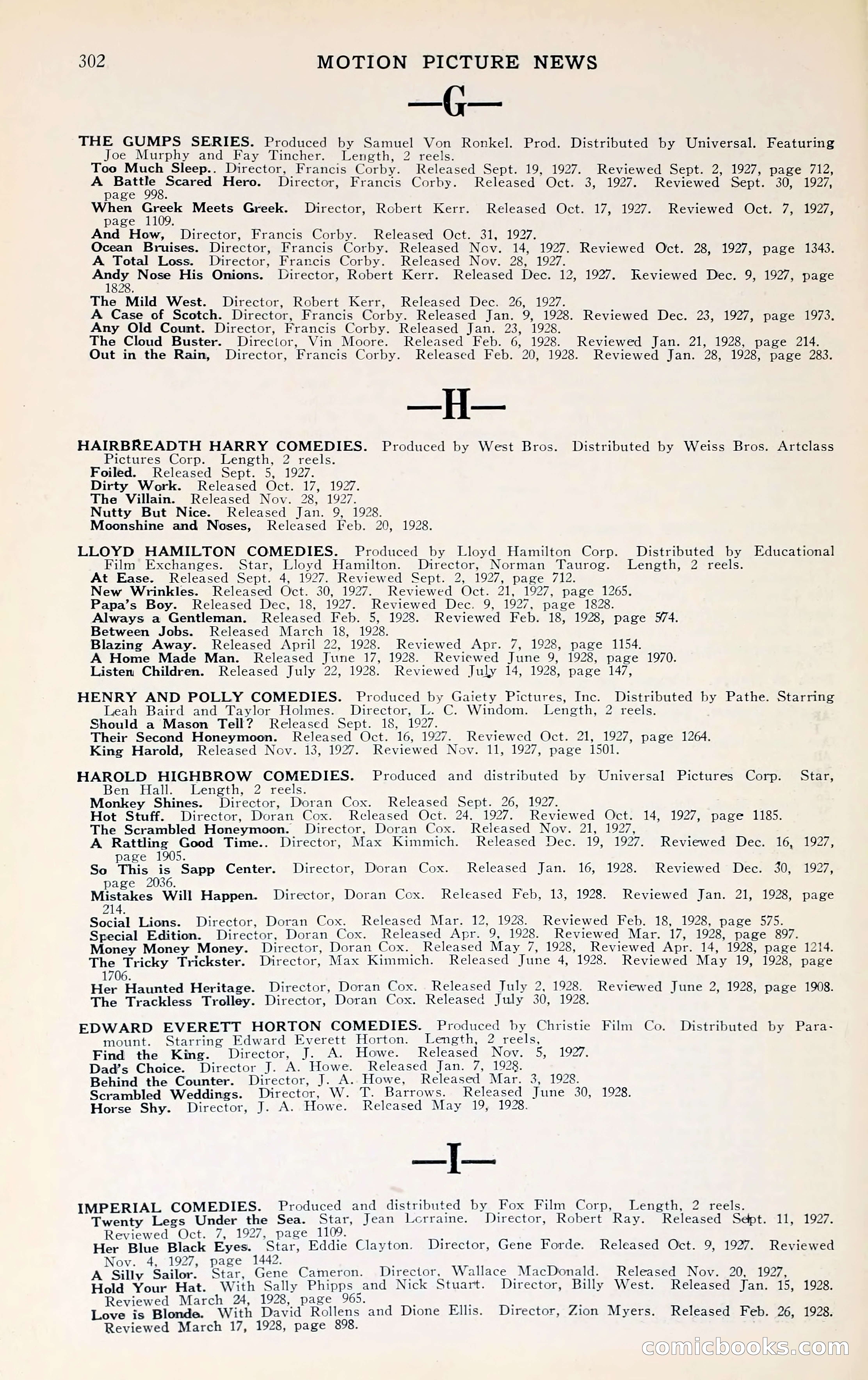 1929 Motion Picture News Blue Book — page 308 of 326