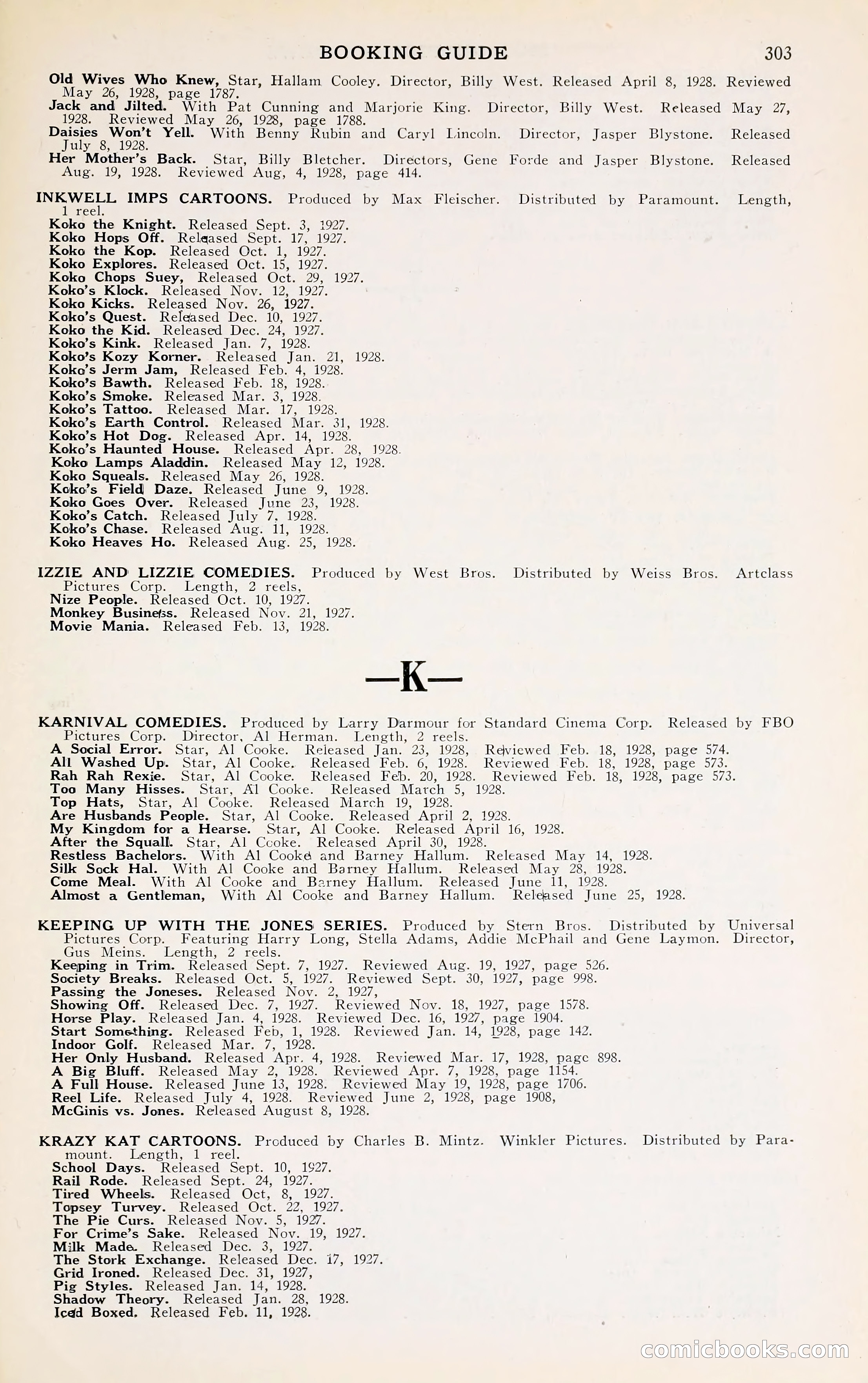 1929 Motion Picture News Blue Book — page 309 of 326
