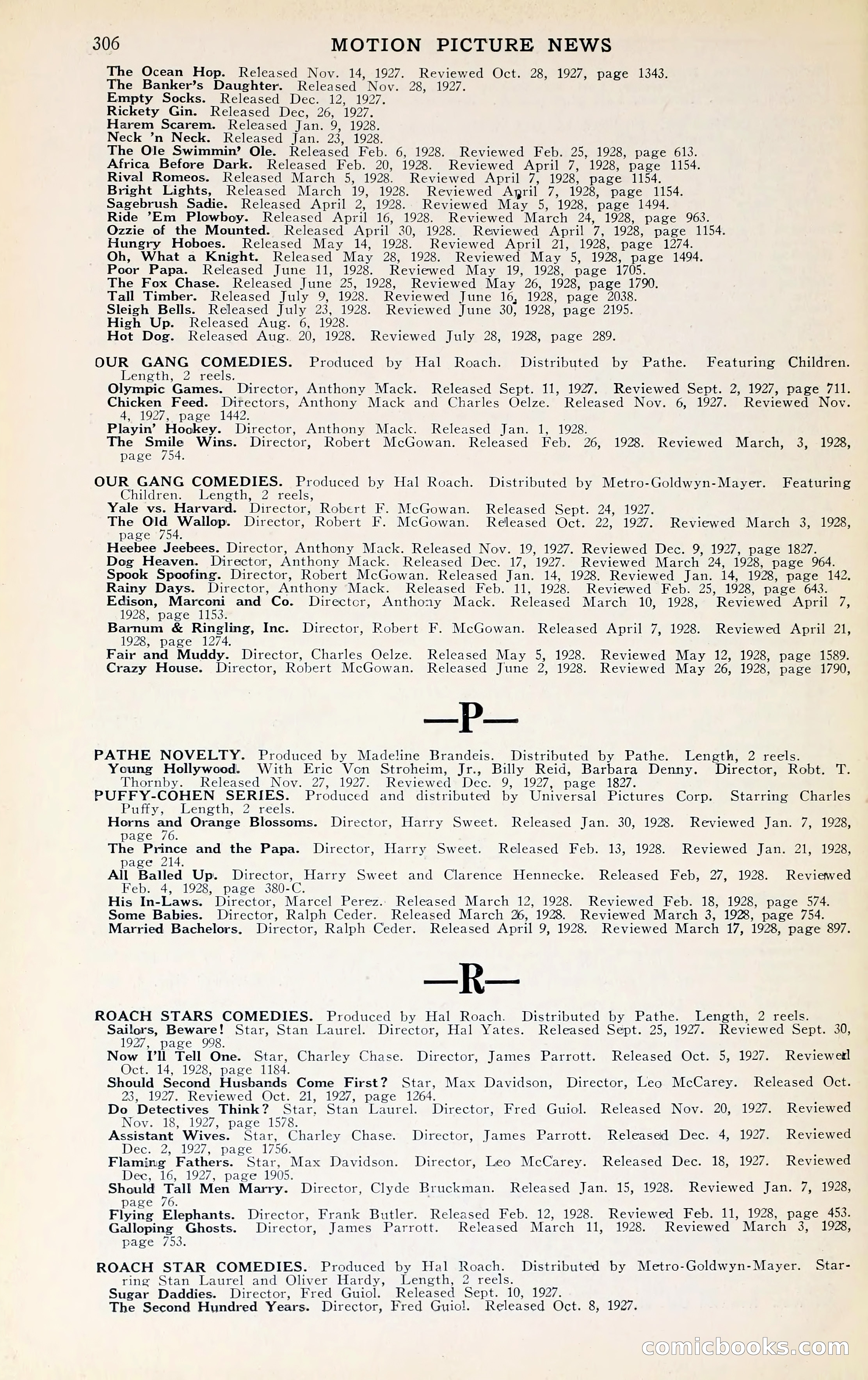 1929 Motion Picture News Blue Book — page 312 of 326