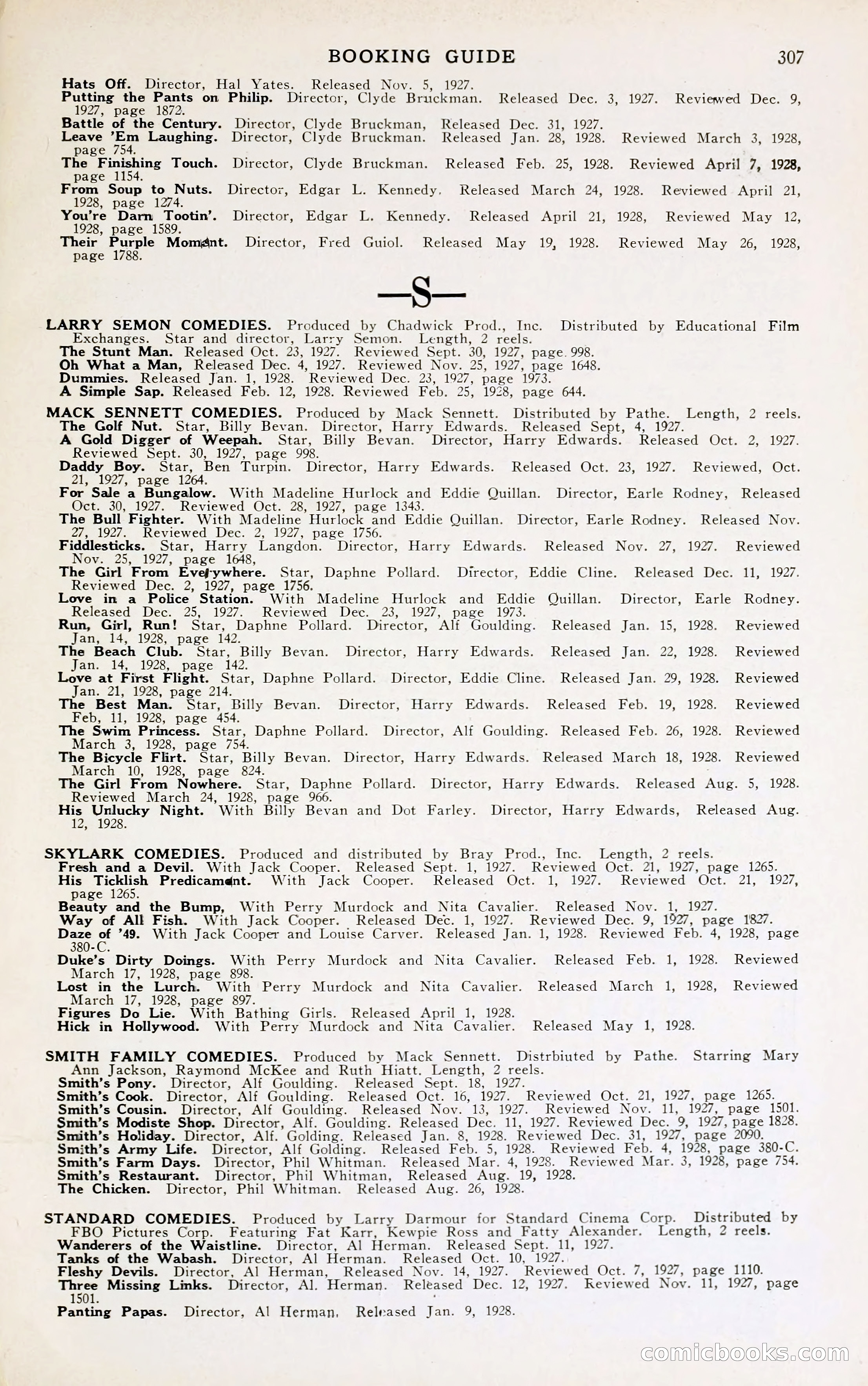 1929 Motion Picture News Blue Book — page 313 of 326