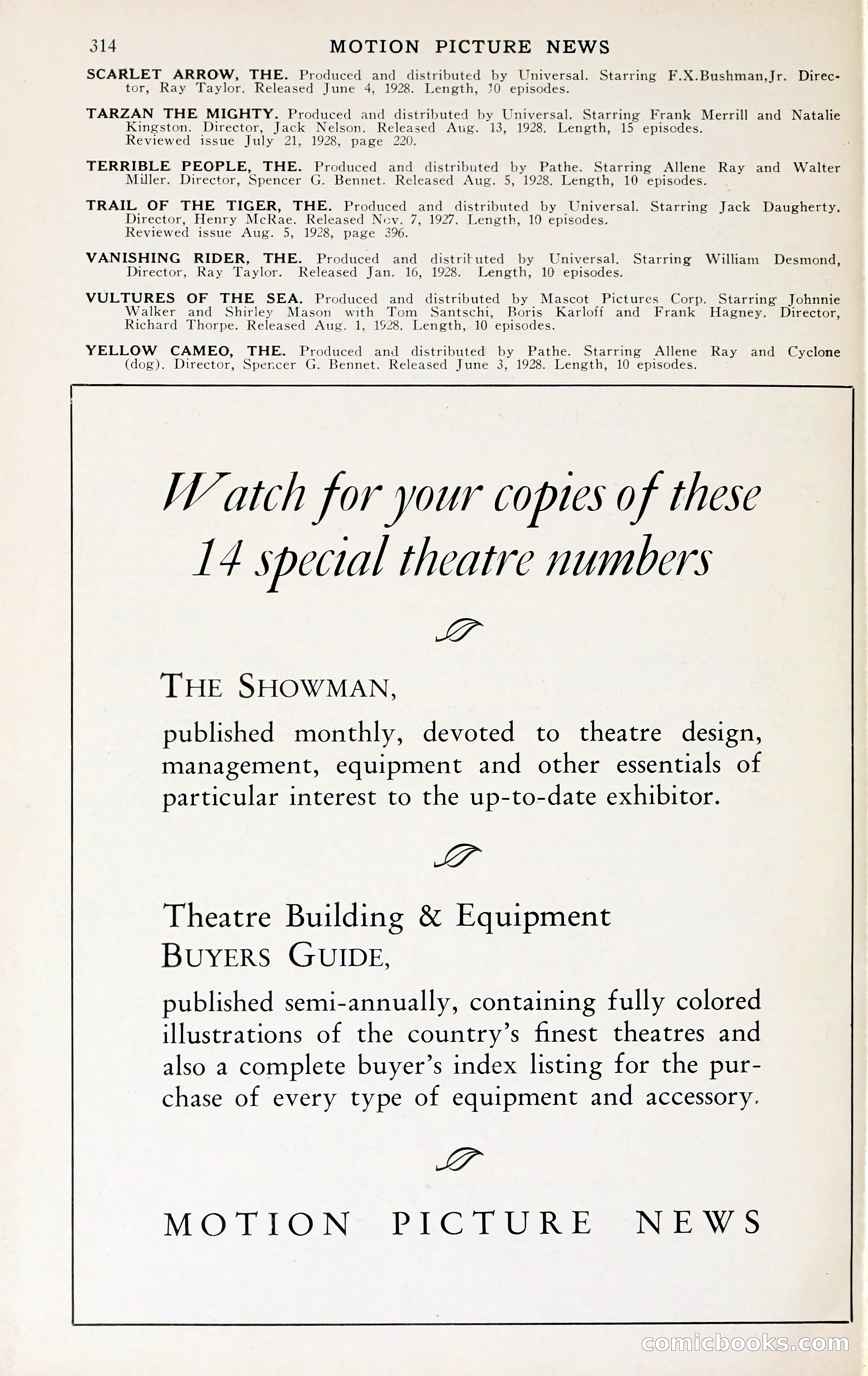 1929 Motion Picture News Blue Book — page 320 of 326