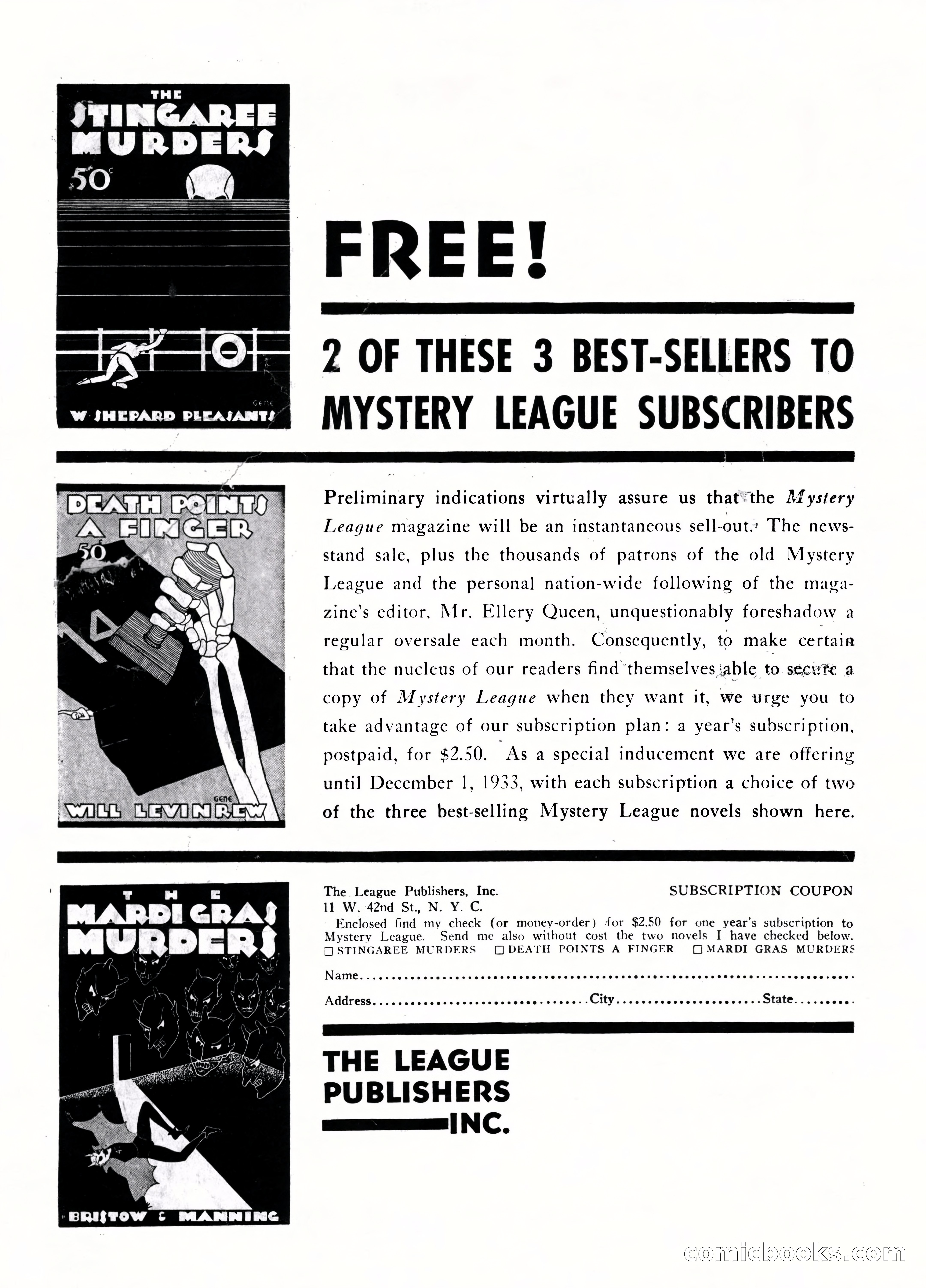 Mystery League, Vol. 1, No. 1 — page 163 of 164