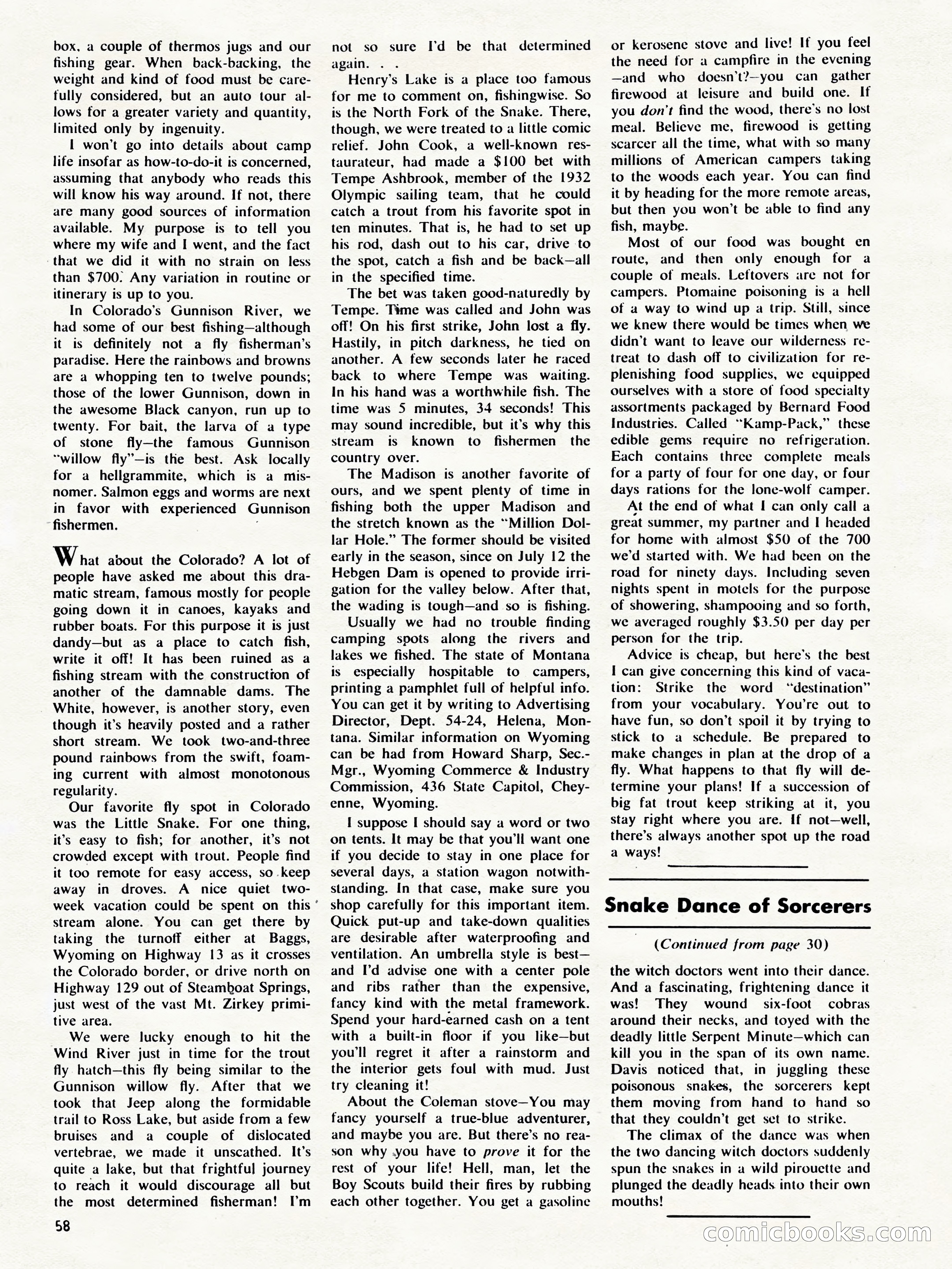 Outdoor Adventures, March 1956 — page 58 of 84