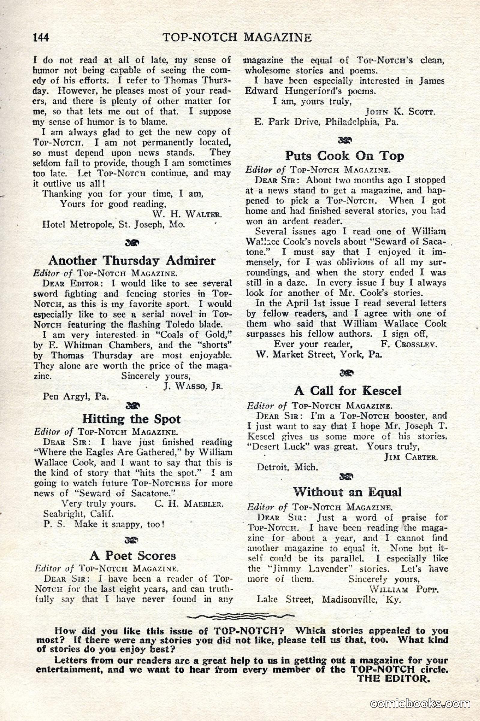 Top Notch Magazine, June 1, 1926 — page 164 of 174